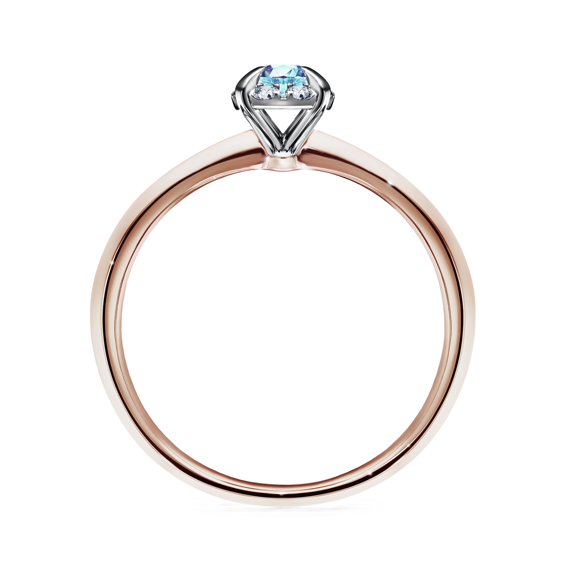 Pierścionek zaręczynowy My Beauty z różowego złota z akwamarynem 0,14CT