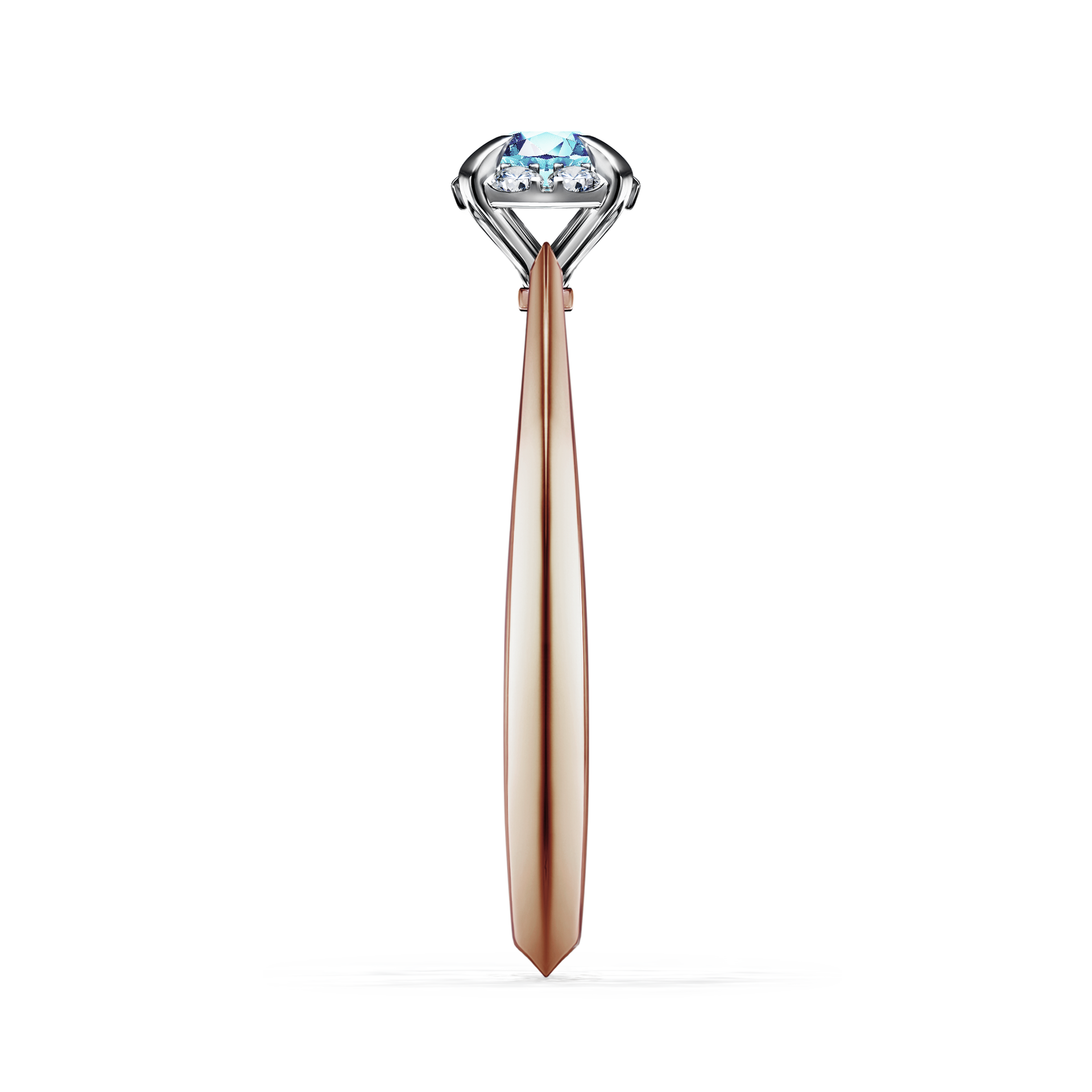Pierścionek zaręczynowy My Beauty z różowego złota z akwamarynem 0,14CT