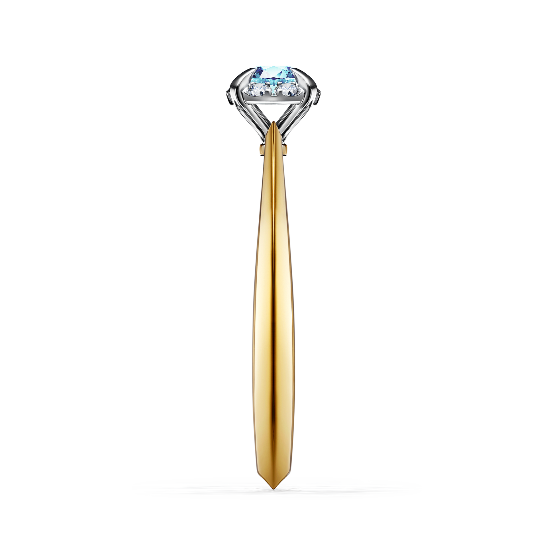 Pierścionek zaręczynowy My Beauty z żółtego złota z akwamarynem 0,14CT