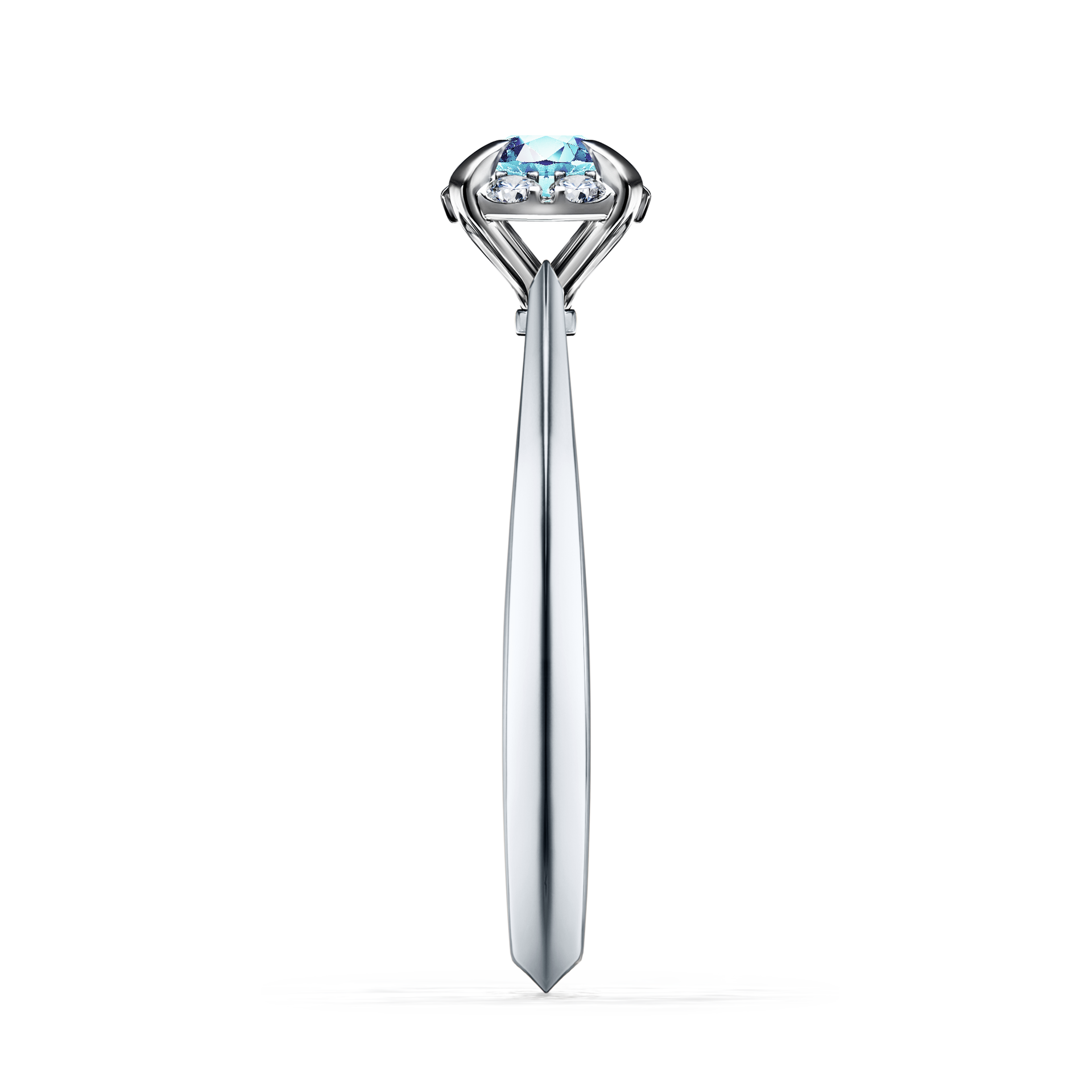 Pierścionek zaręczynowy My Beauty z białego złota z akwamarynem 0,33CT
