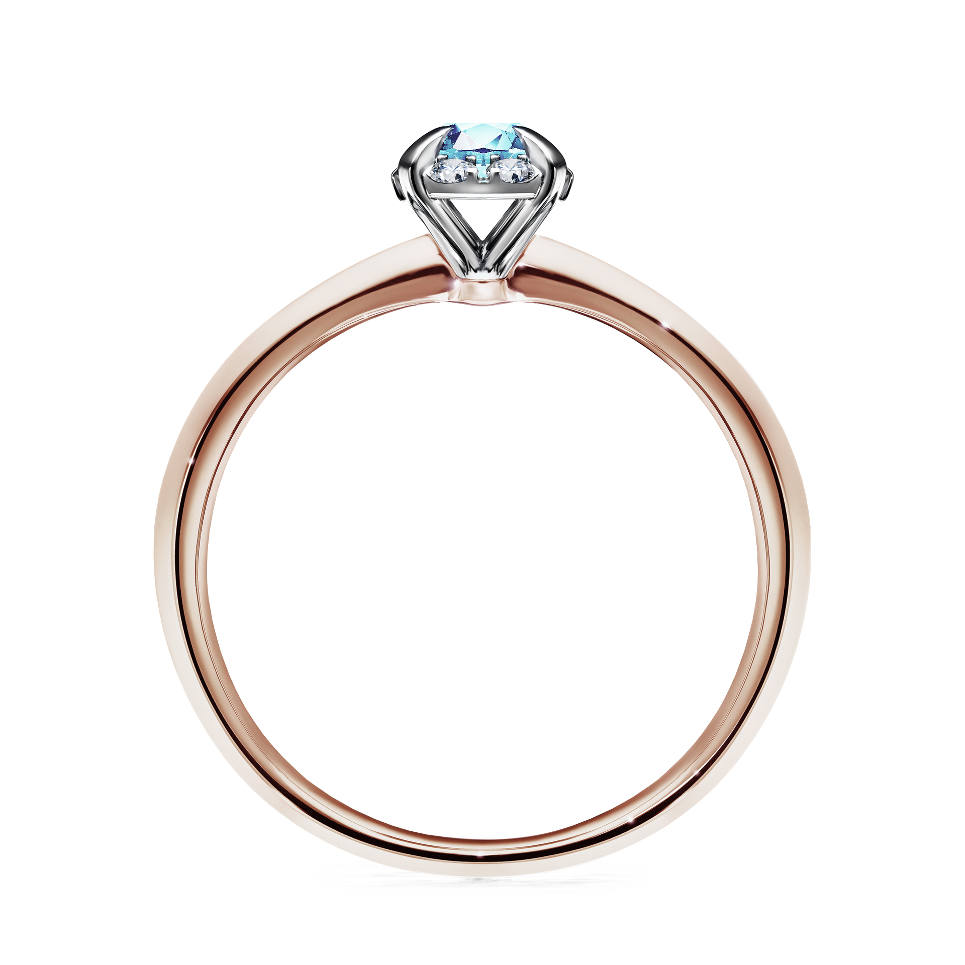 Pierścionek zaręczynowy My Beauty z różowego złota z akwamarynem 0,33CT