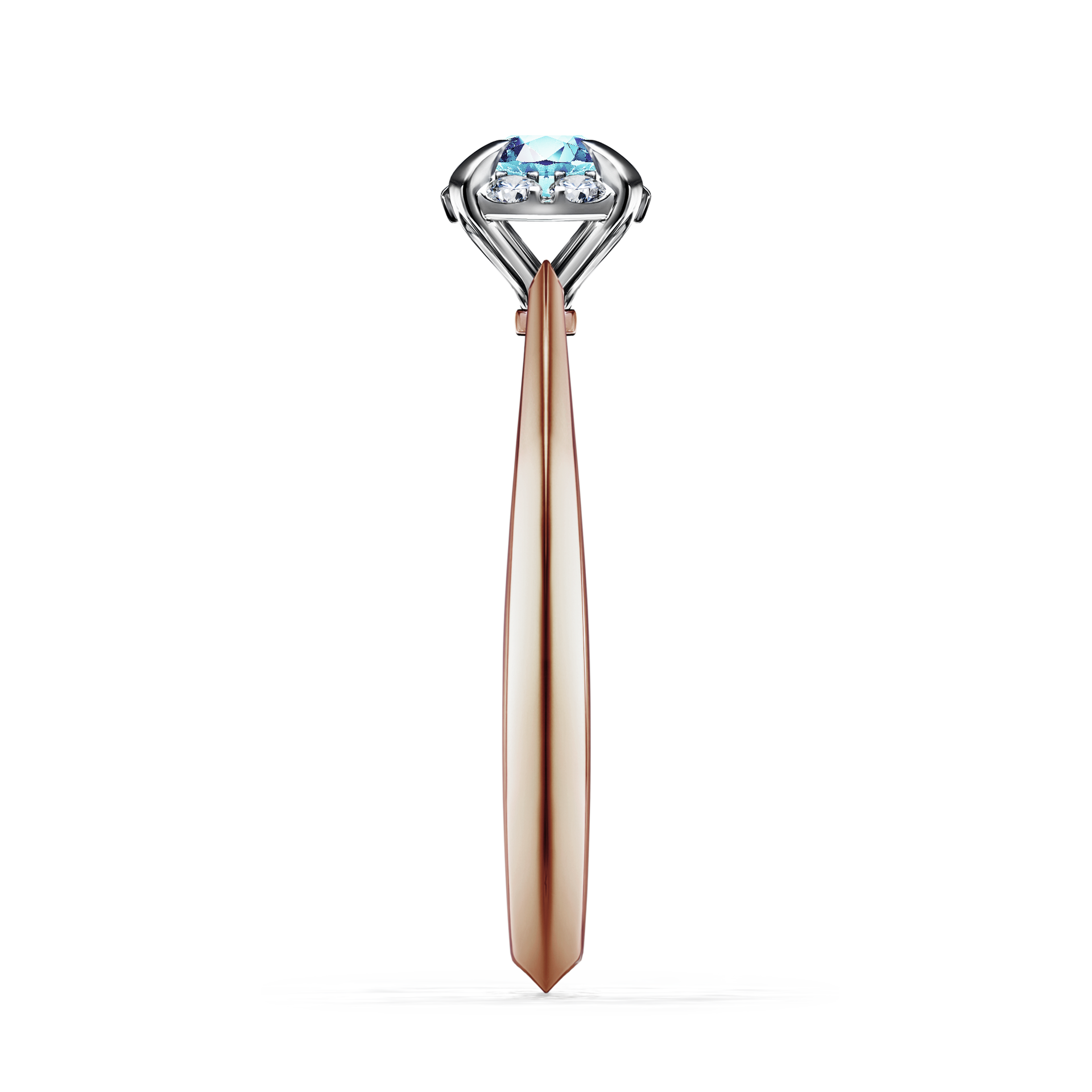 Pierścionek zaręczynowy My Beauty z różowego złota z akwamarynem 0,33CT