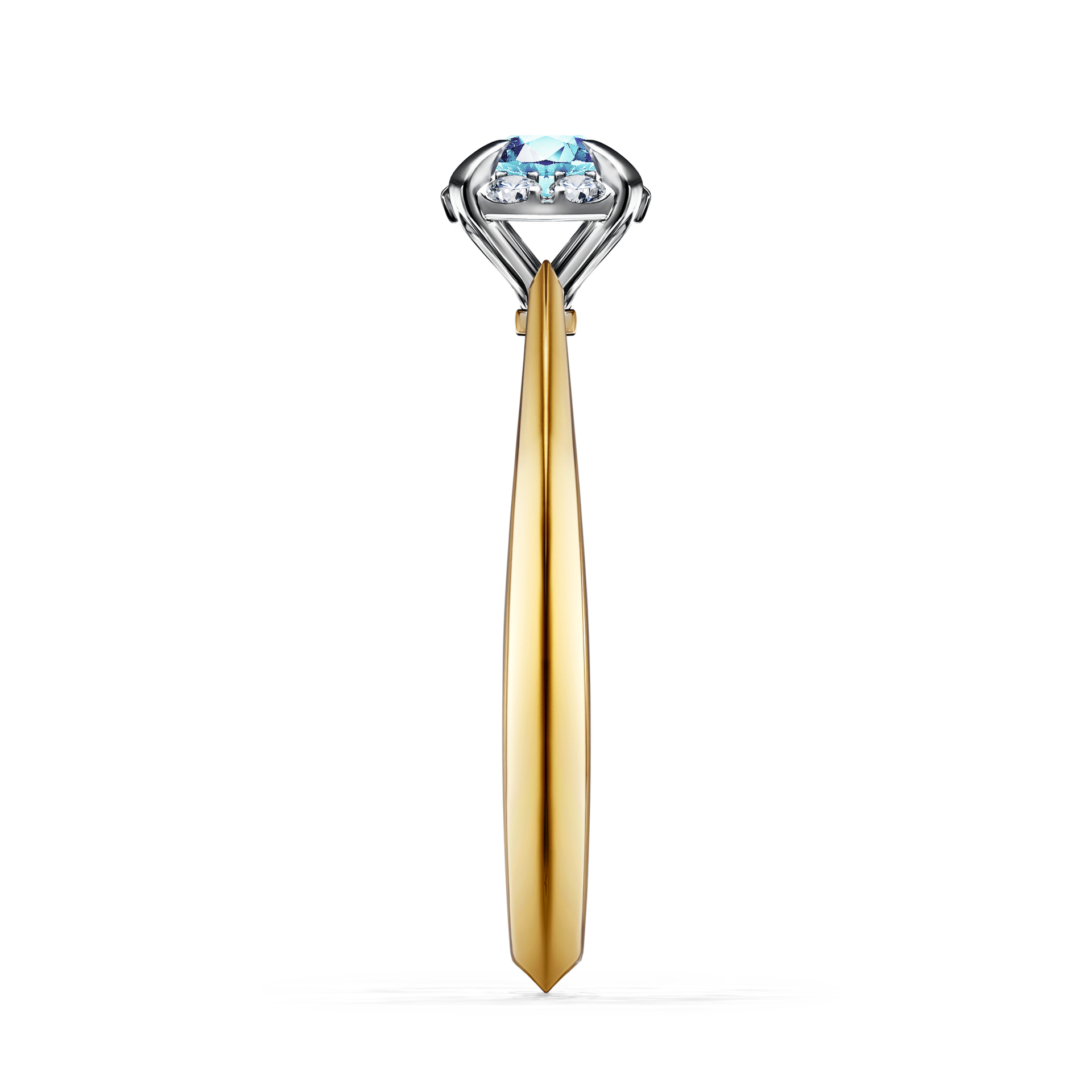 Pierścionek zaręczynowy My Beauty z żółtego złota z akwamarynem 0,33CT