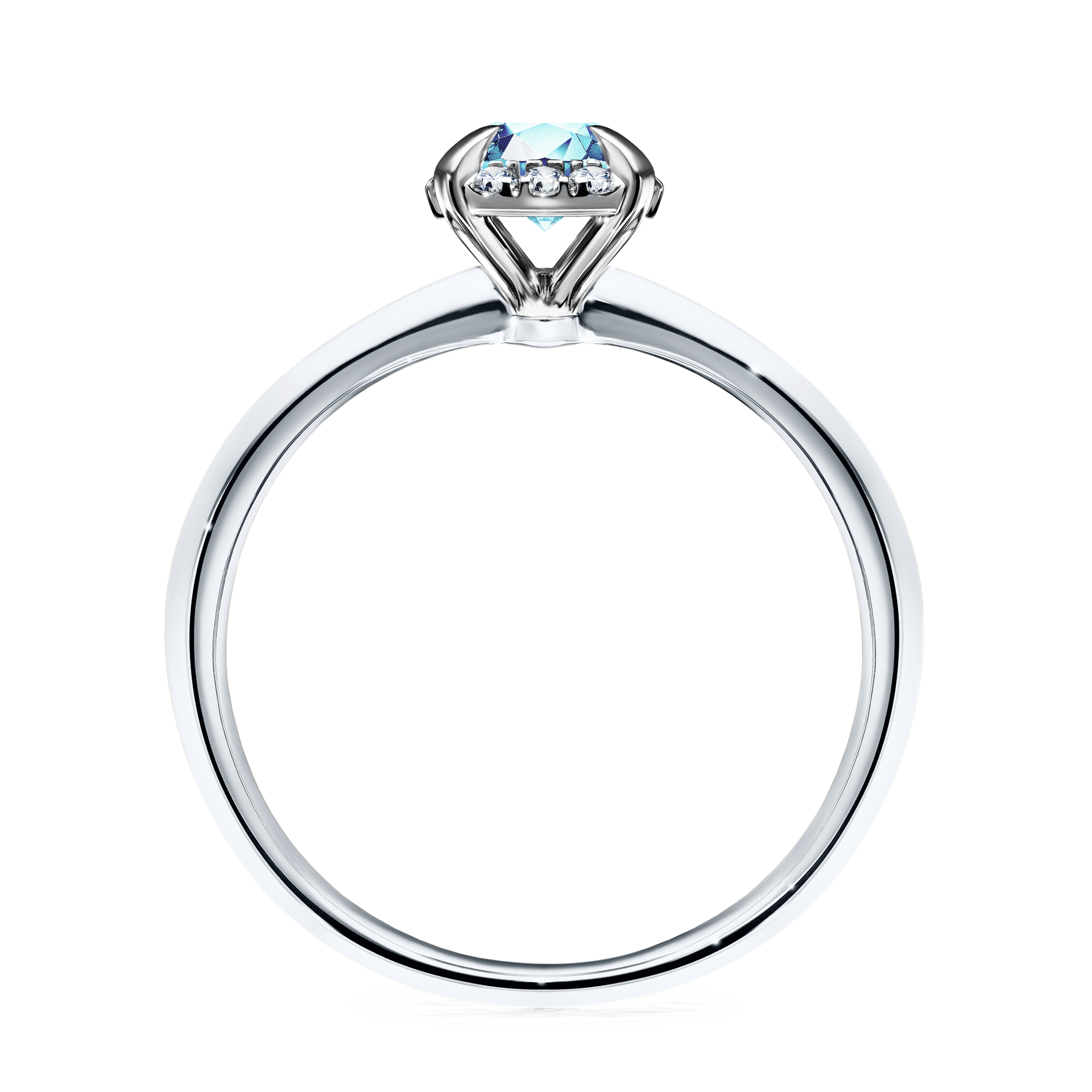Pierścionek zaręczynowy My Beauty z białego złota z akwamarynem 0,62CT