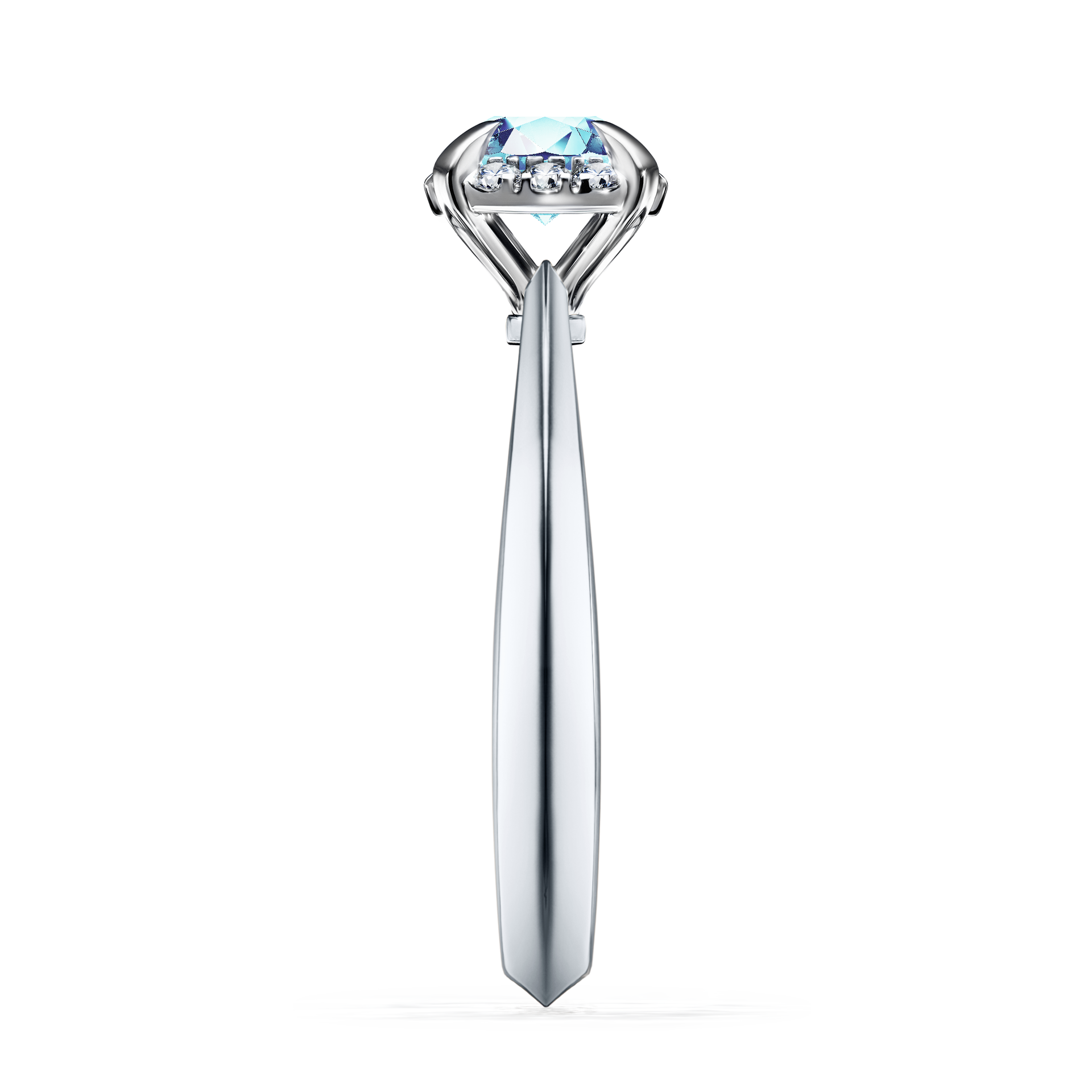 Pierścionek zaręczynowy My Beauty z białego złota z akwamarynem 0,62CT