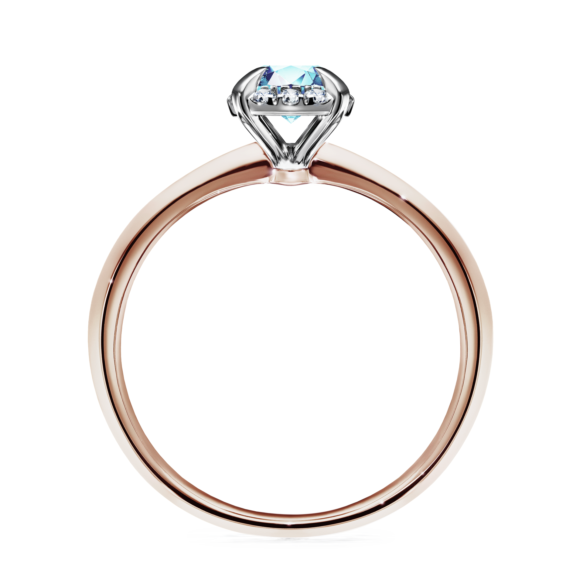 Pierścionek zaręczynowy My Beauty z różowego złota z akwamarynem 0,62CT