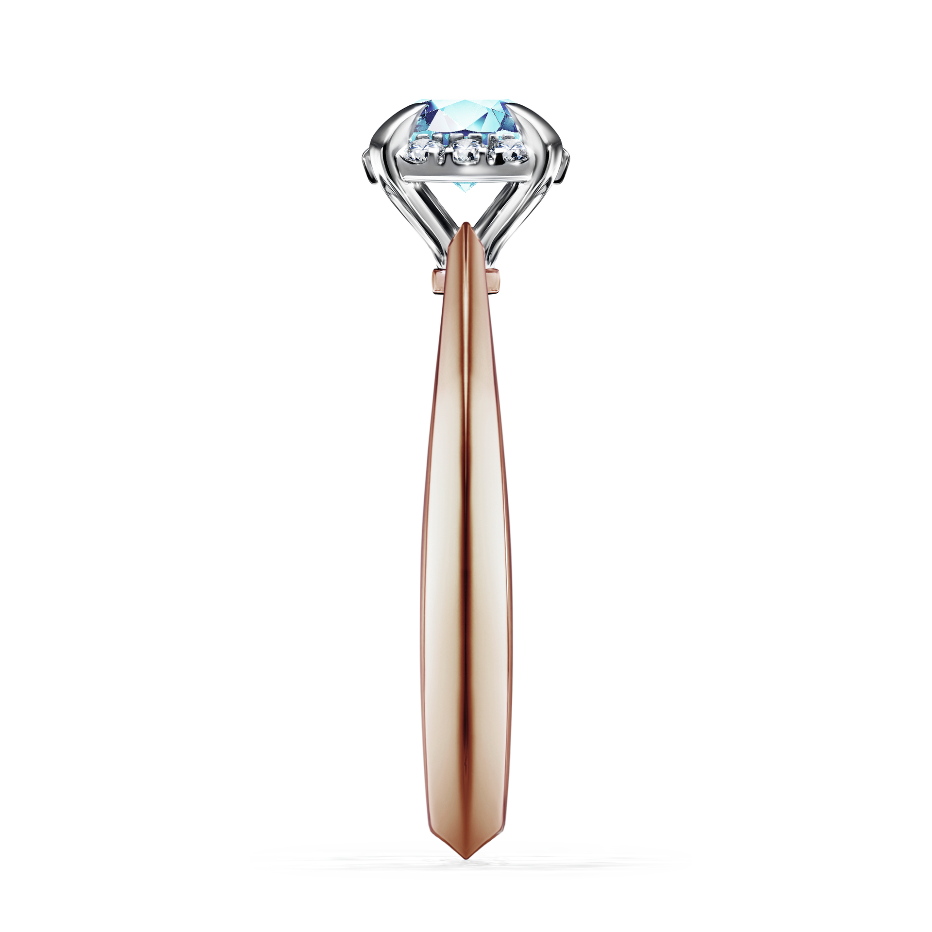 Pierścionek zaręczynowy My Beauty z różowego złota z akwamarynem 0,62CT