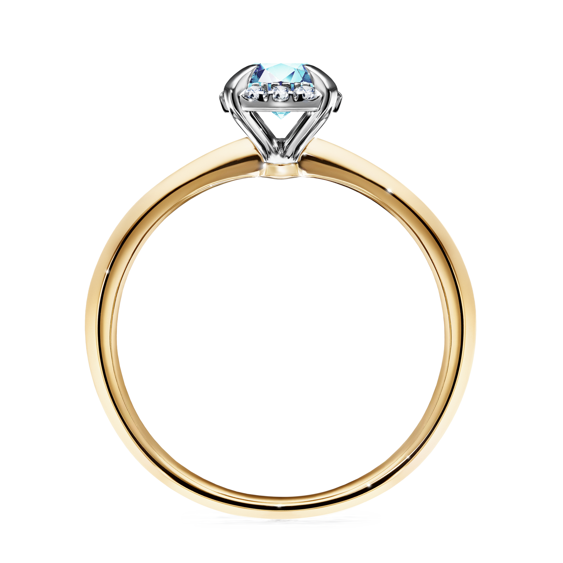 Pierścionek zaręczynowy My Beauty z żółtego złota z akwamarynem 0,62CT