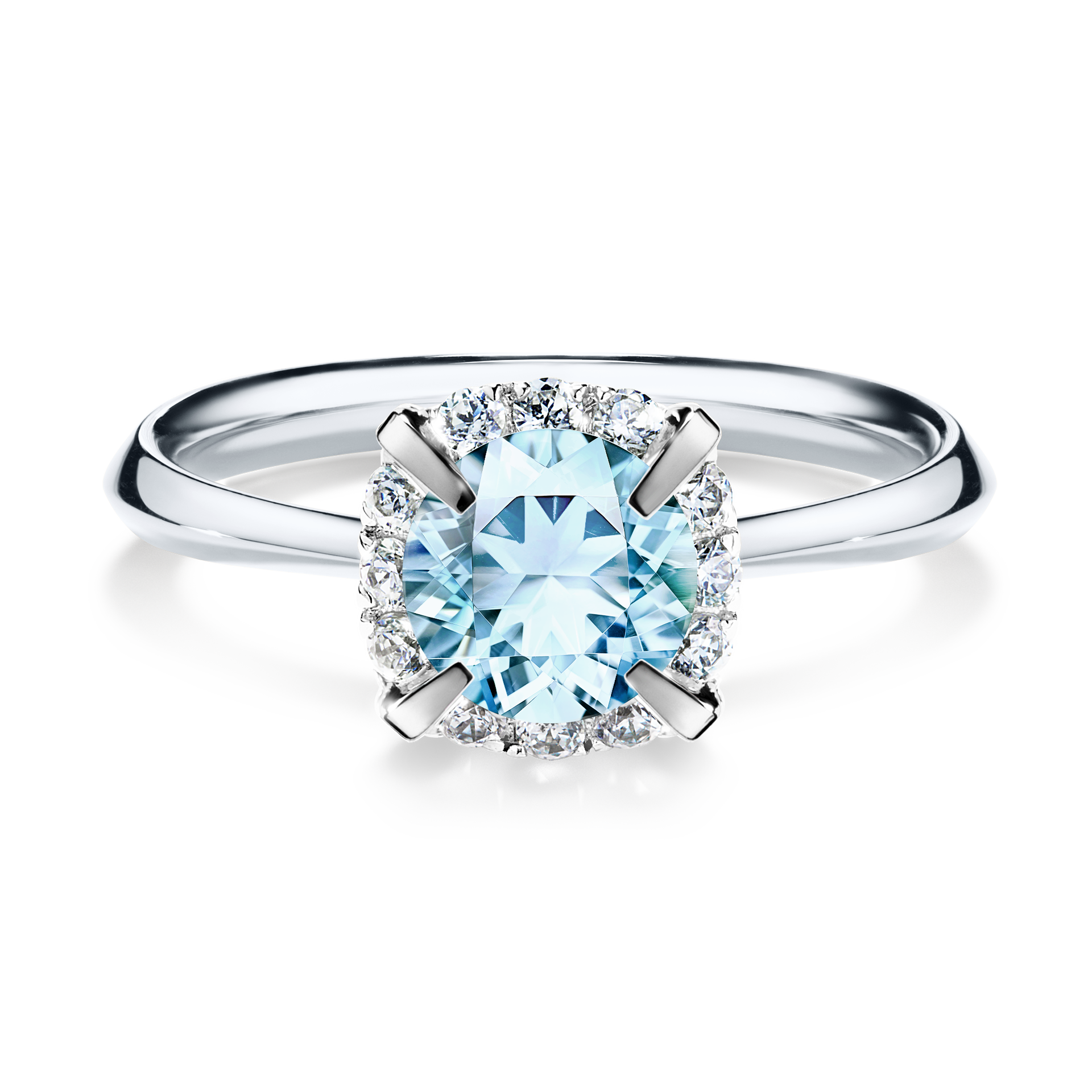 Pierścionek zaręczynowy My Beauty z białego złota z akwamarynem 0,98CT