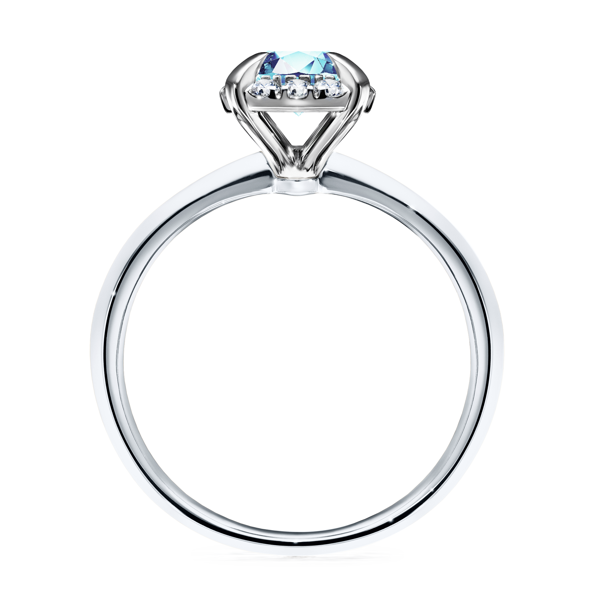 Pierścionek zaręczynowy My Beauty z białego złota z akwamarynem 0,98CT