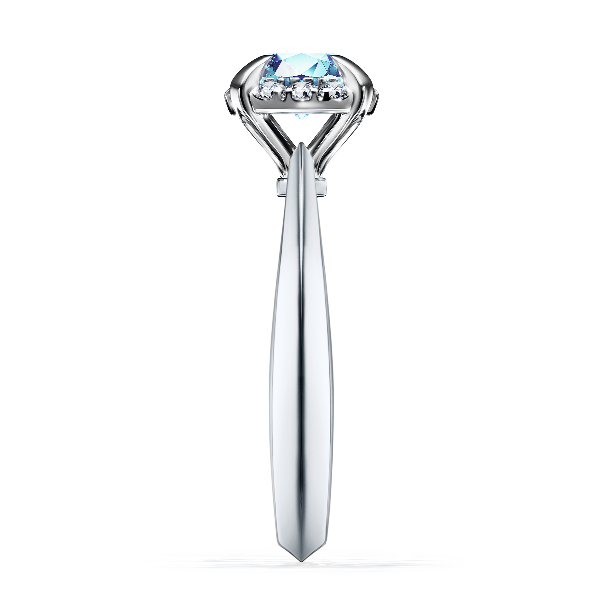 Pierścionek zaręczynowy My Beauty z białego złota z akwamarynem 0,98CT