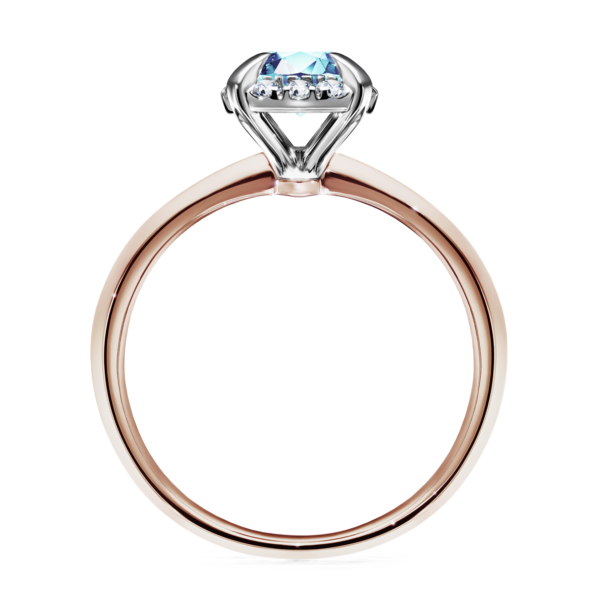 Pierścionek zaręczynowy My Beauty z różowego złota z akwamarynem 0,98CT