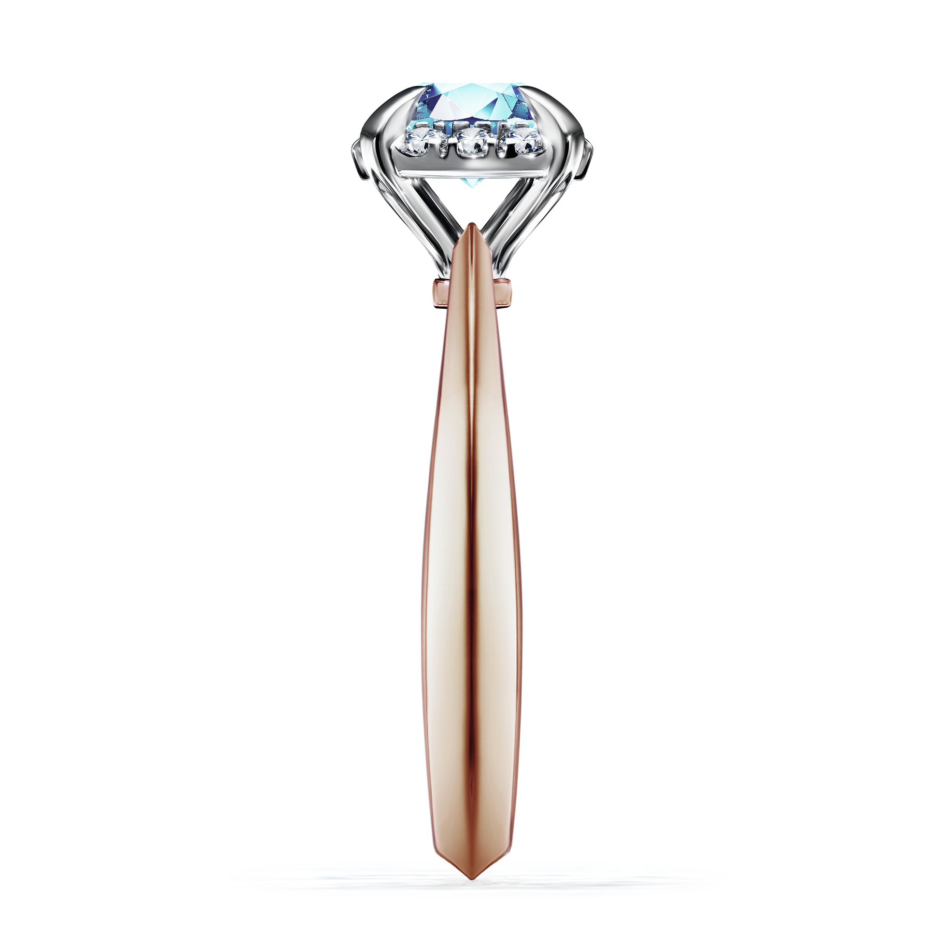 Pierścionek zaręczynowy My Beauty z różowego złota z akwamarynem 0,98CT