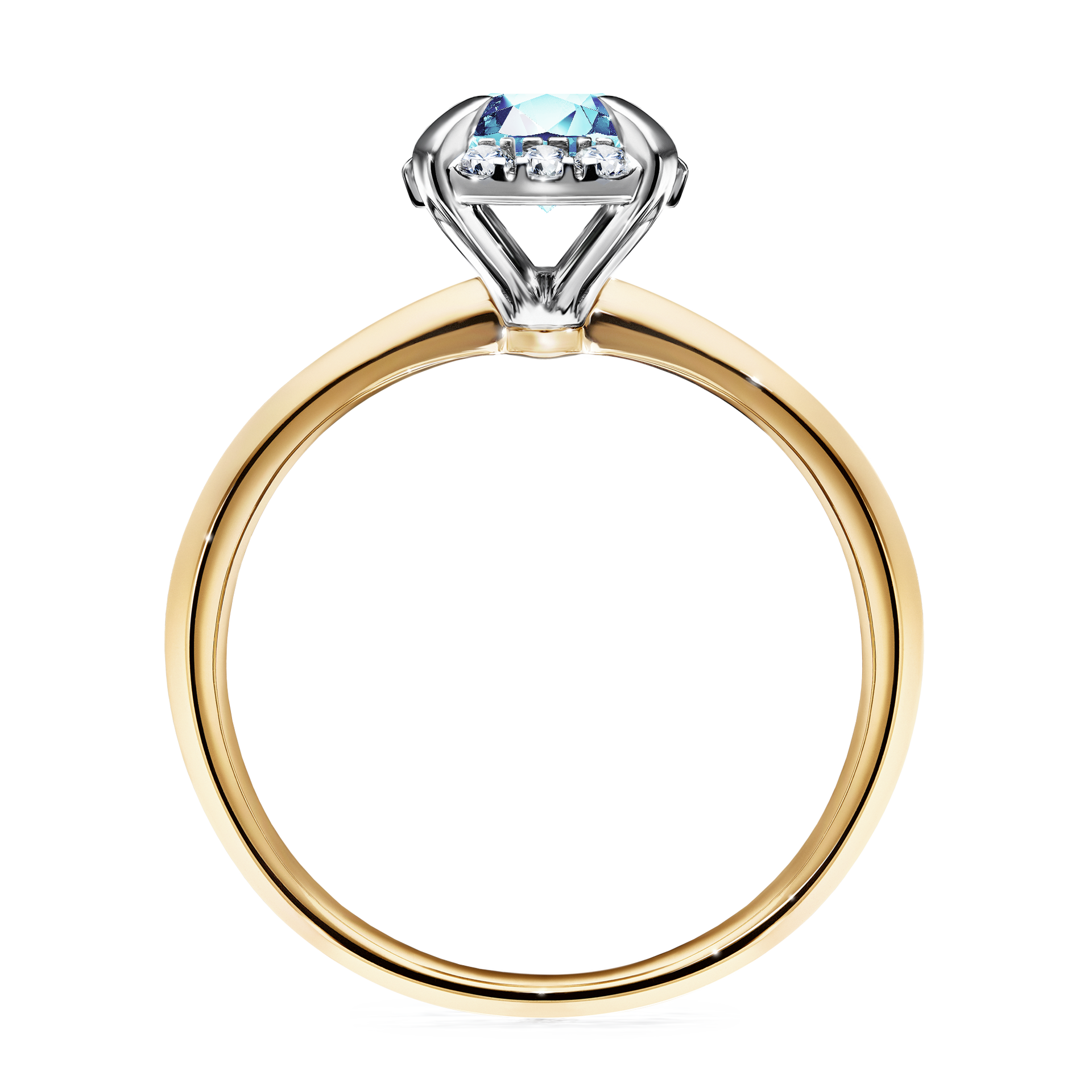 Pierścionek zaręczynowy My Beauty z żółtego złota z akwamarynem 0,98CT