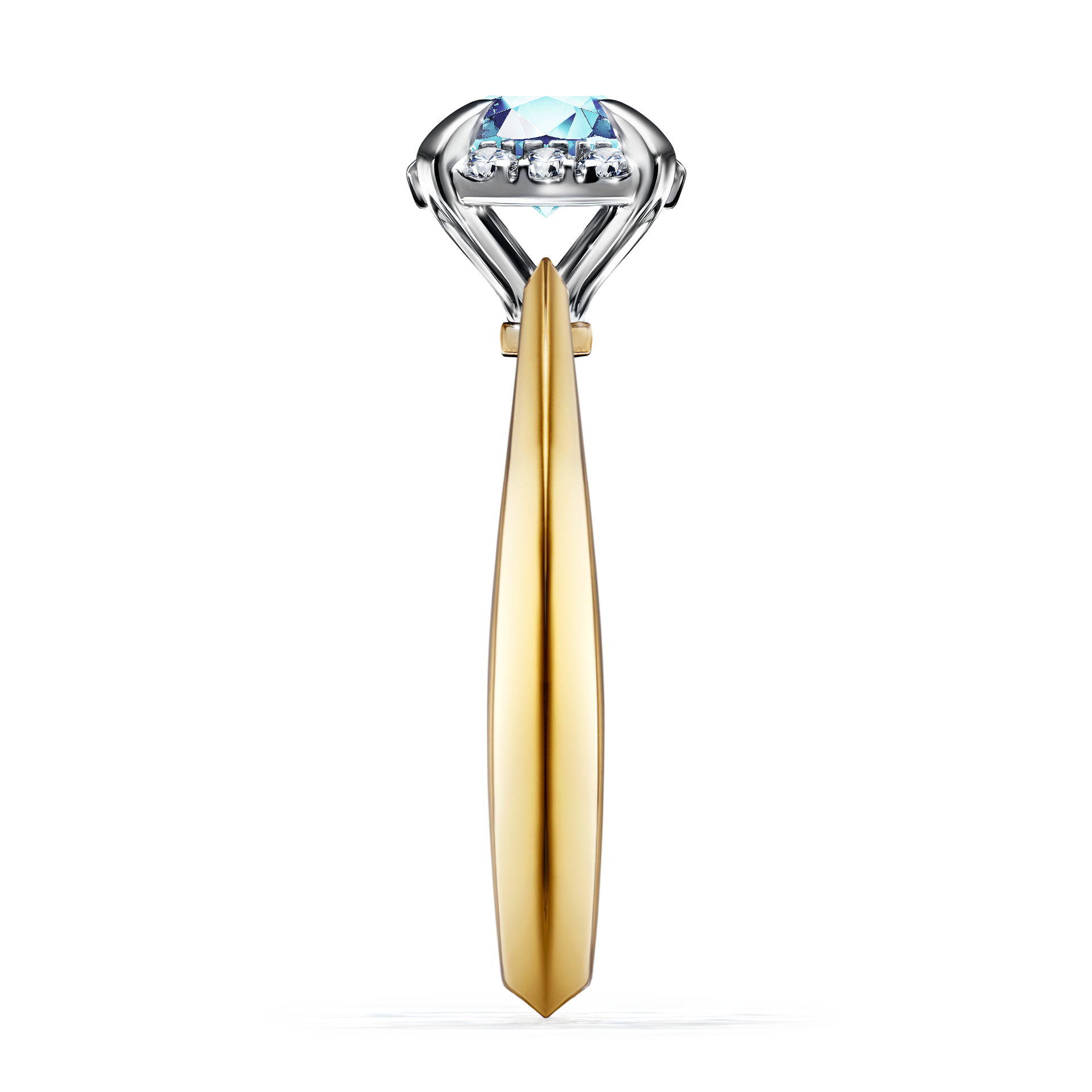 Pierścionek zaręczynowy My Beauty z żółtego złota z akwamarynem 0,98CT