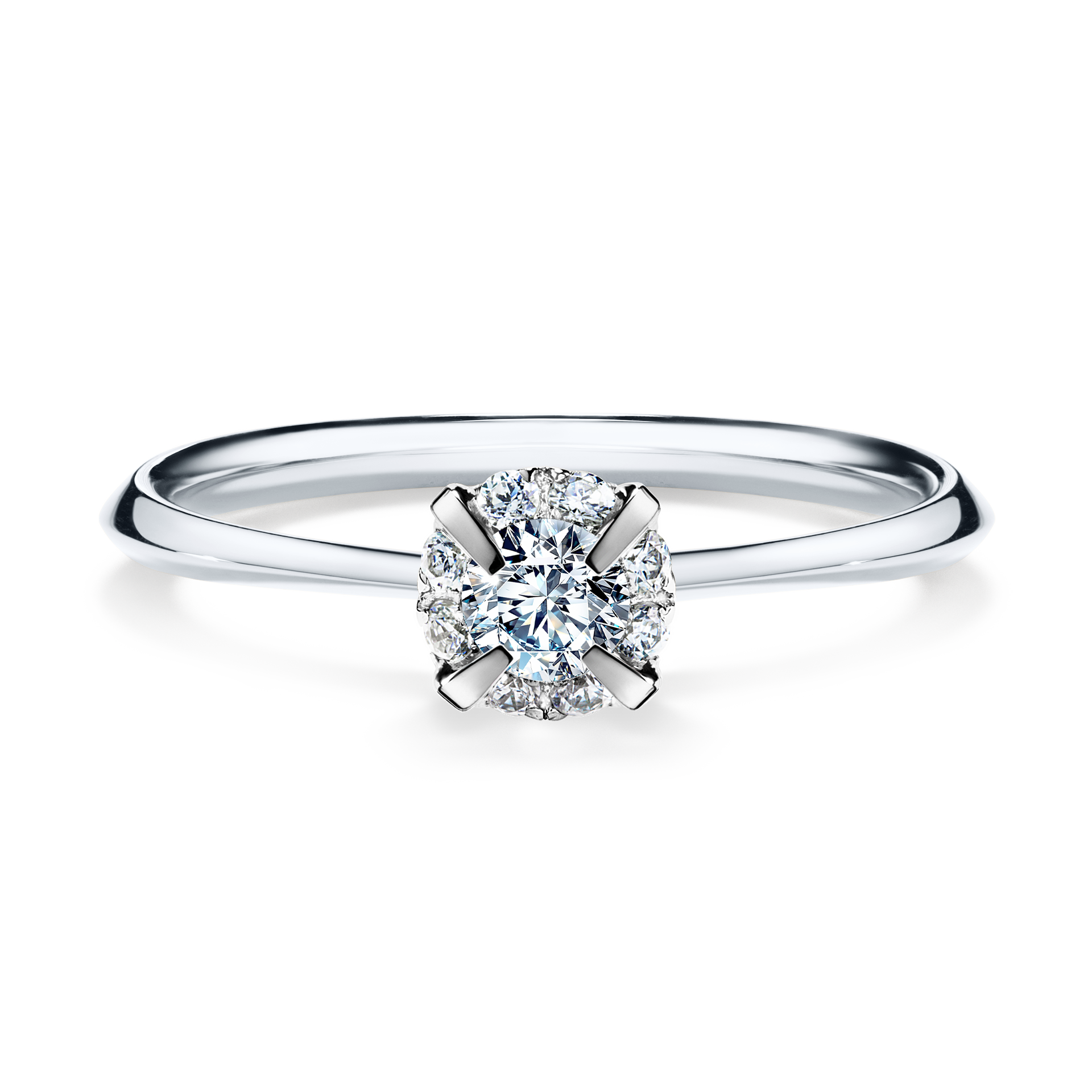 Pierścionek zaręczynowy My Beauty z białego złota z diamentem laboratoryjnym 0,14CT