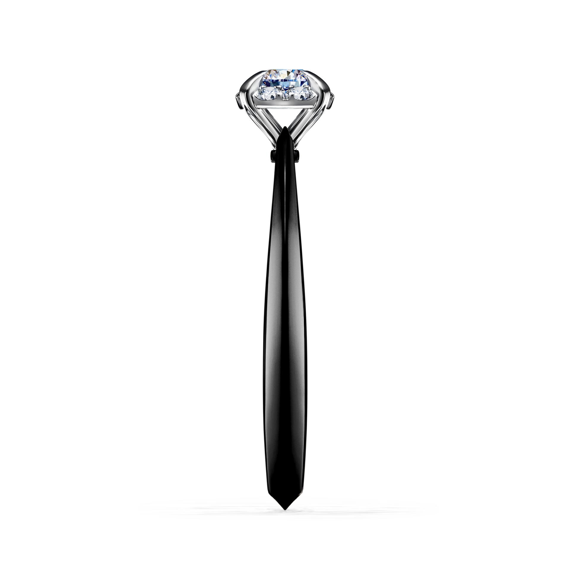 Pierścionek zaręczynowy My Beauty z czarnego złota z diamentem laboratoryjnym 0,14CT