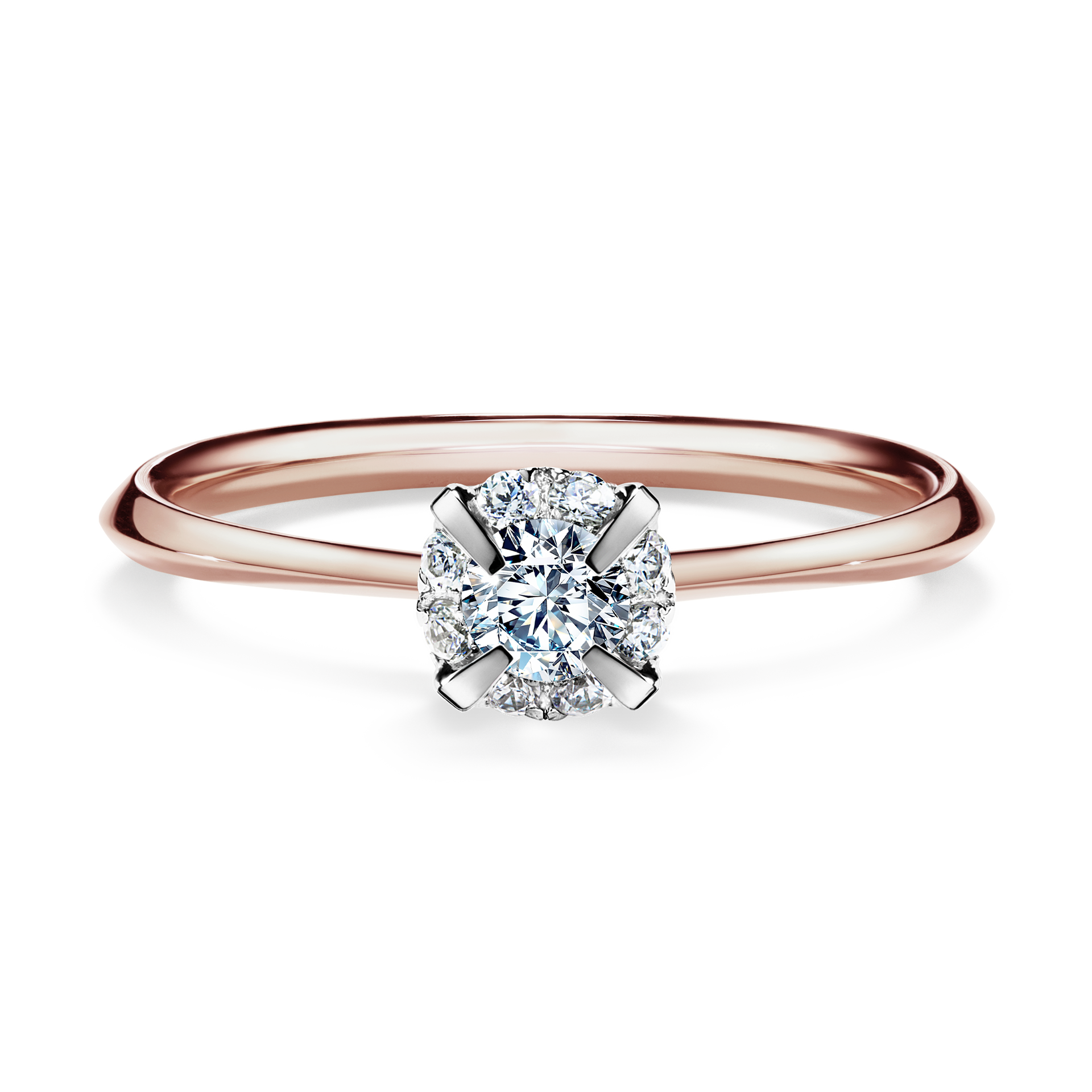 Pierścionek zaręczynowy My Beauty z różowego złota z diamentem naturalnym 0,14CT
