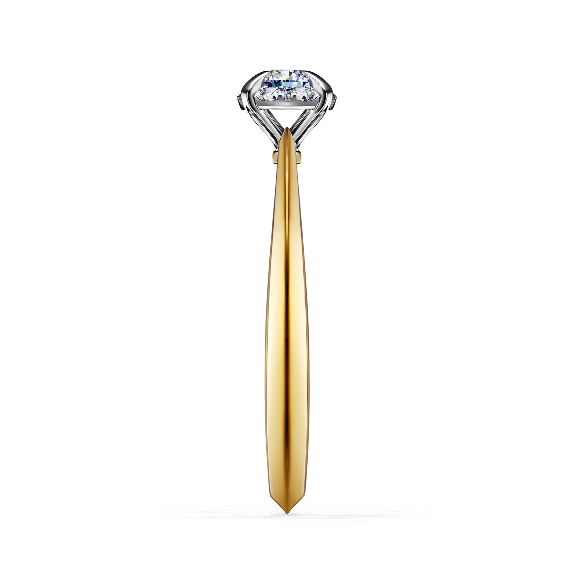 Pierścionek zaręczynowy My Beauty z żółtego złota z diamentem laboratoryjnym 0,14CT