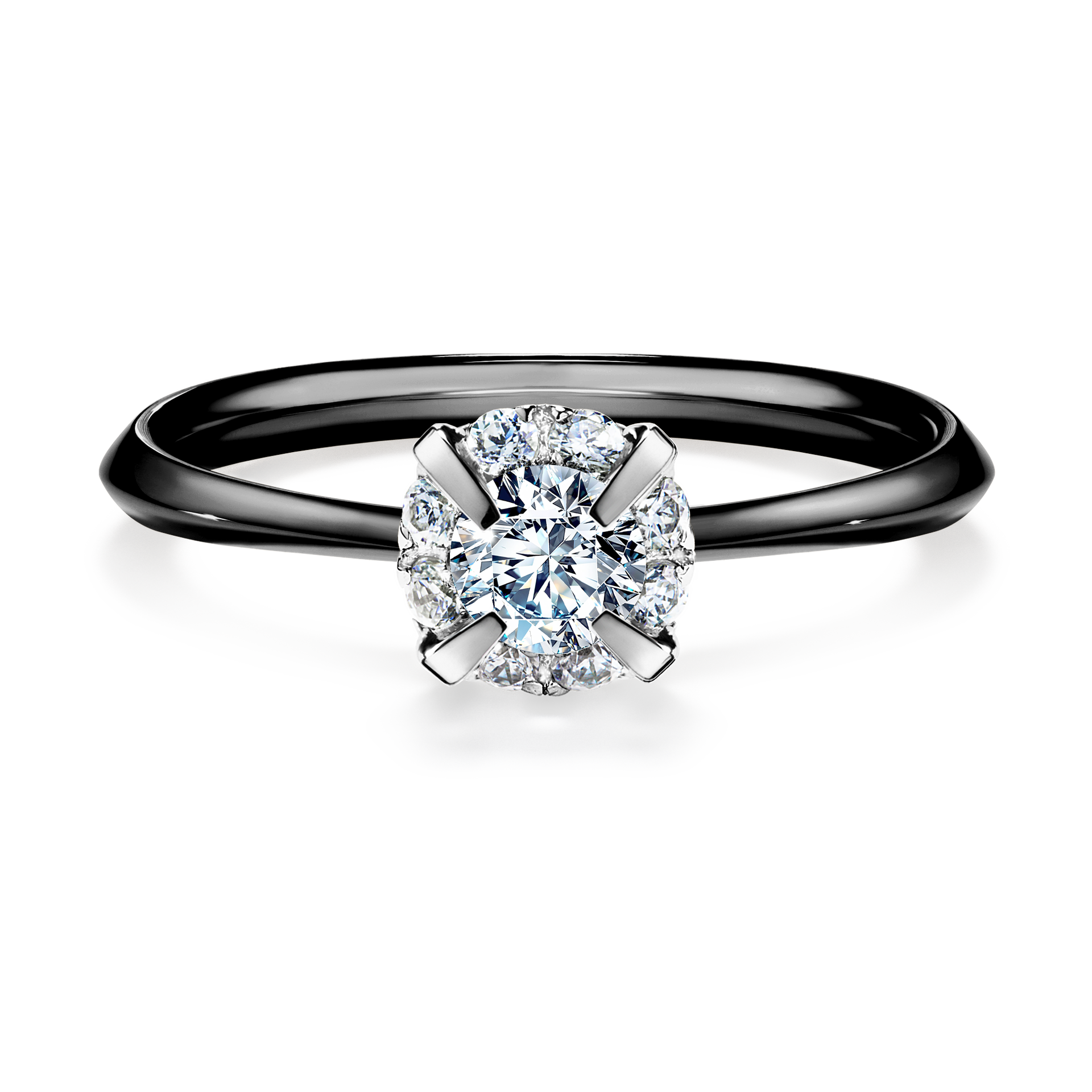 Pierścionek zaręczynowy My Beauty z czarnego złota z diamentem naturalnym 0,33CT