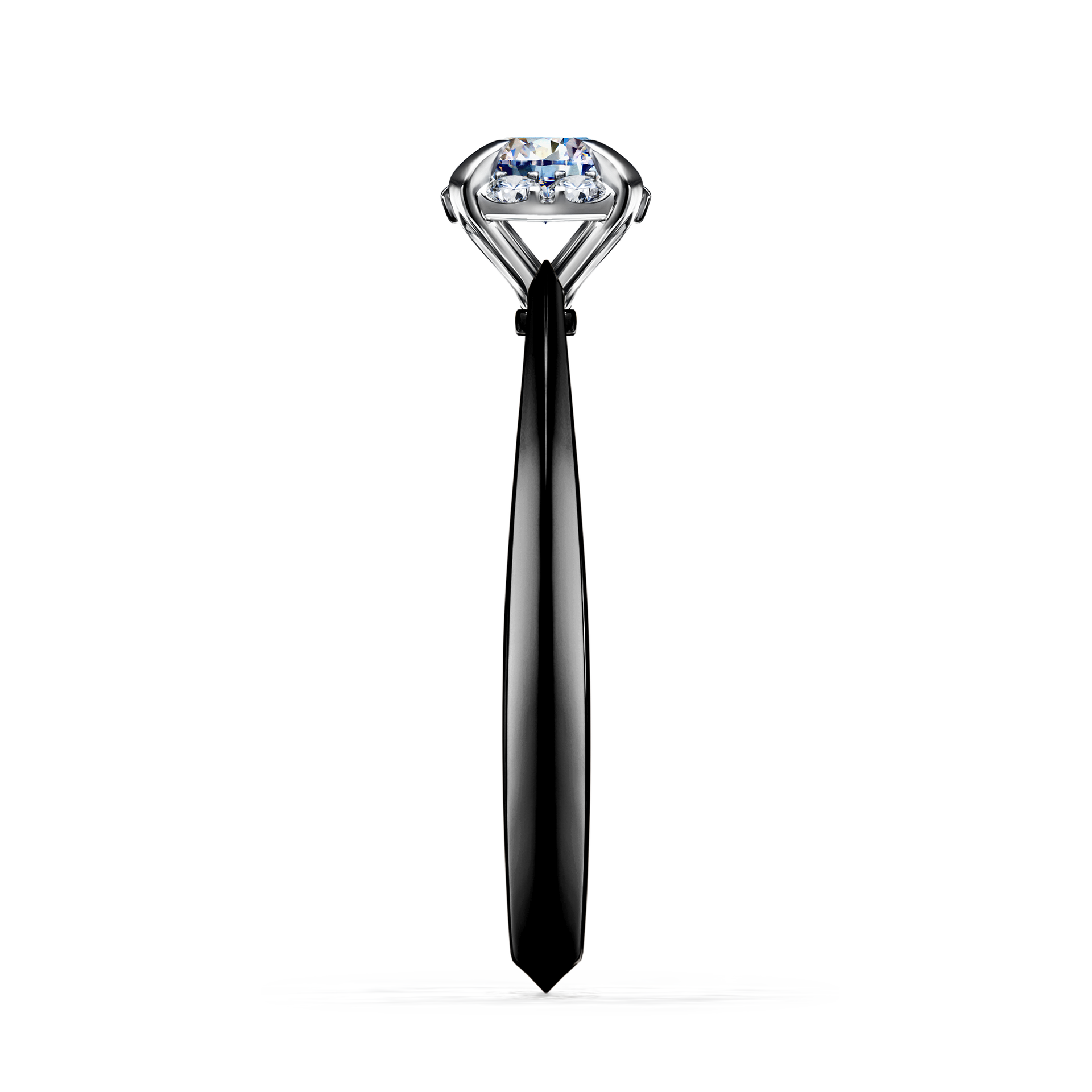 Pierścionek zaręczynowy My Beauty z czarnego złota z diamentem naturalnym 0,33CT