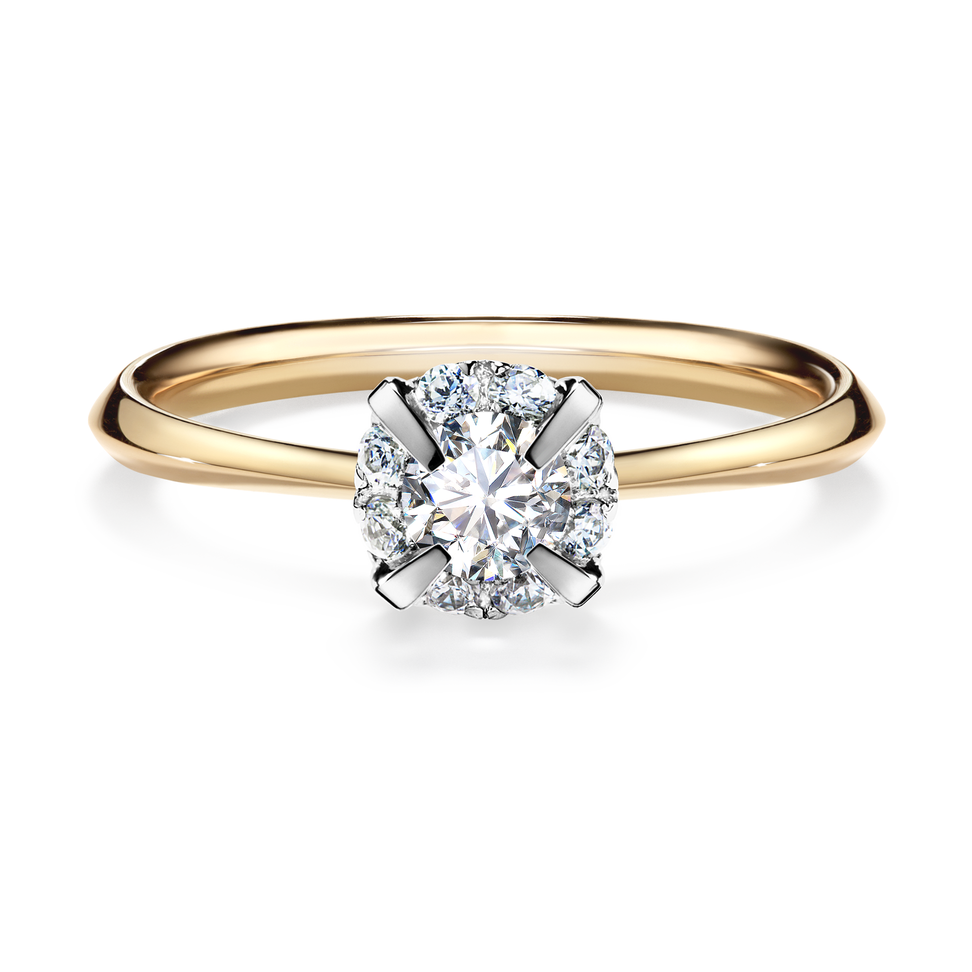 Pierścionek zaręczynowy My Beauty z żółtego złota z diamentem naturalnym 0,33CT