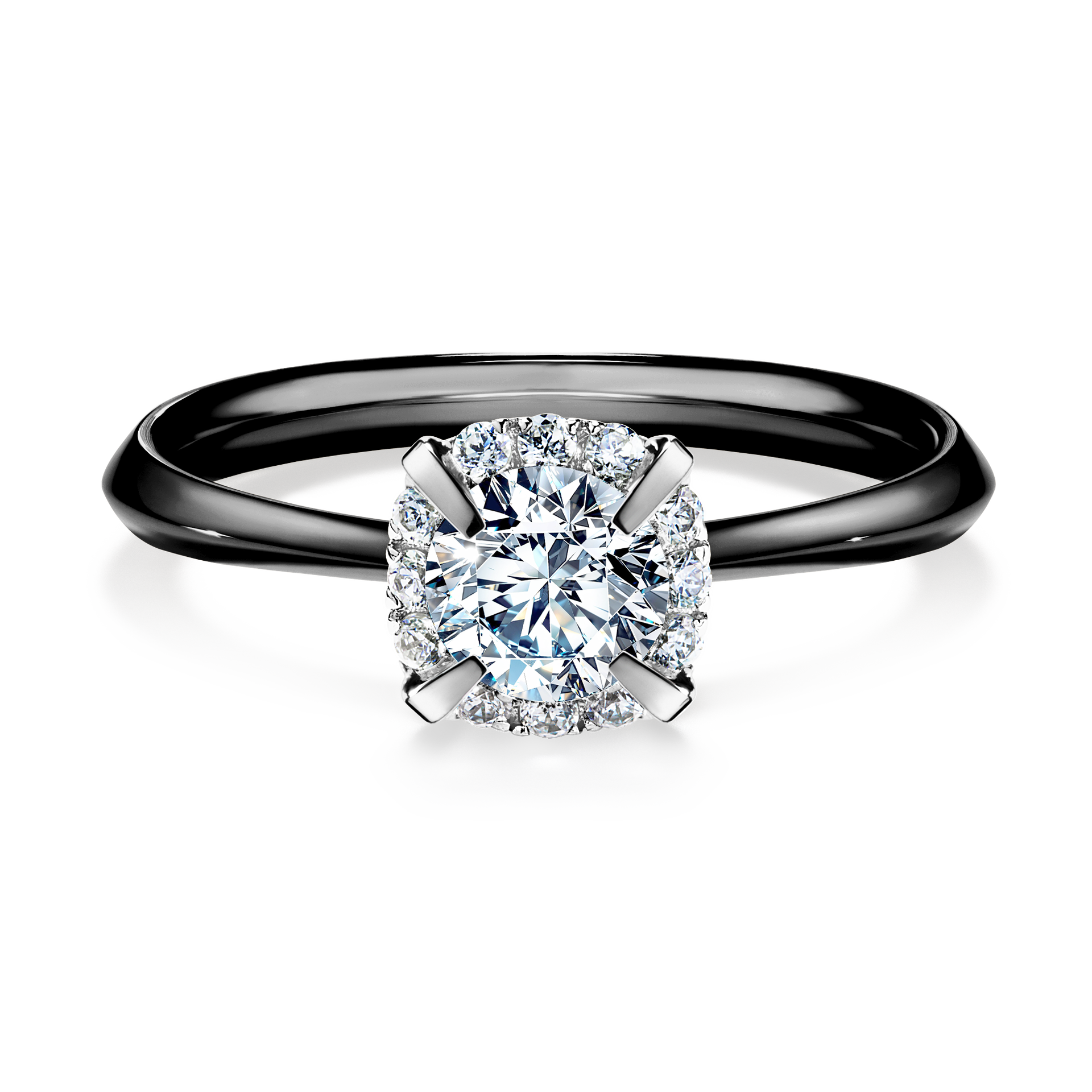 Pierścionek zaręczynowy My Beauty z czarnego złota z diamentem laboratoryjnym 0,62CT