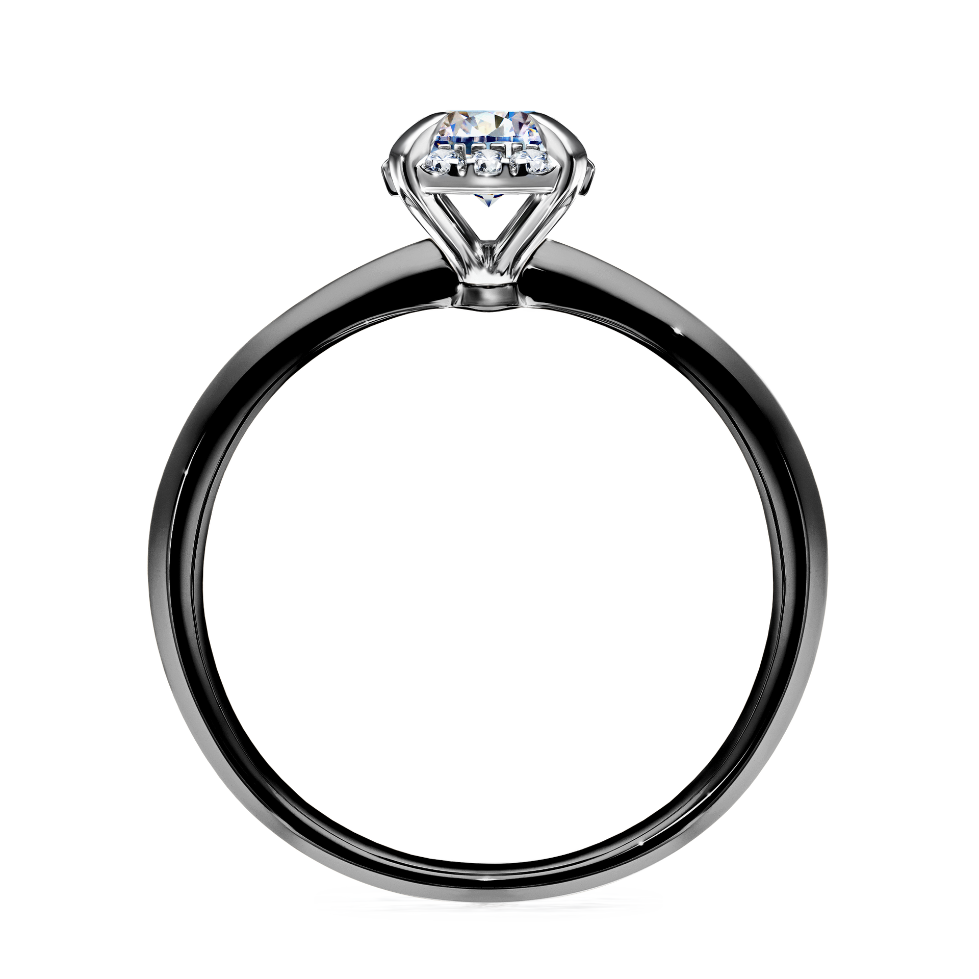 Pierścionek zaręczynowy My Beauty z czarnego złota z diamentem laboratoryjnym 0,62CT