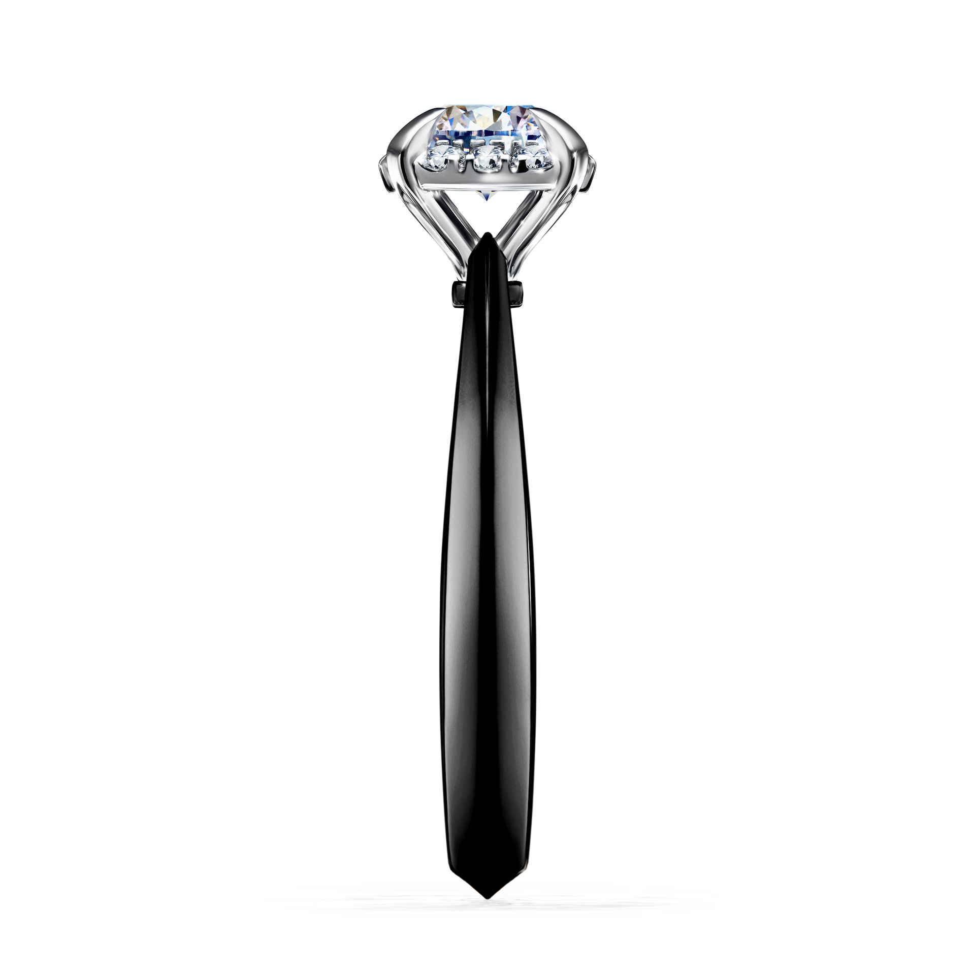 Pierścionek zaręczynowy My Beauty z czarnego złota z diamentem laboratoryjnym 0,62CT