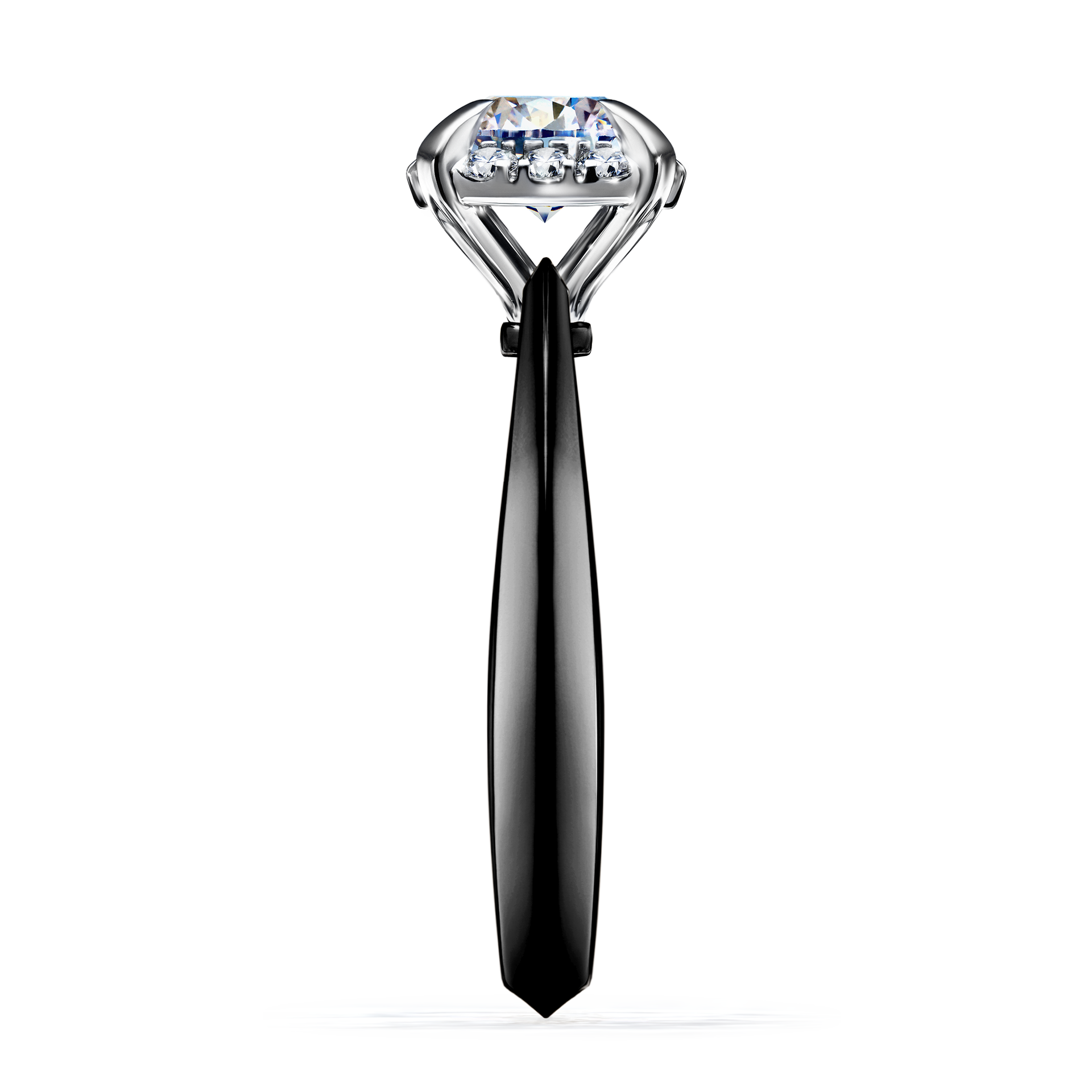 Pierścionek zaręczynowy My Beauty z czarnego złota z diamentem laboratoryjnym 0,98CT