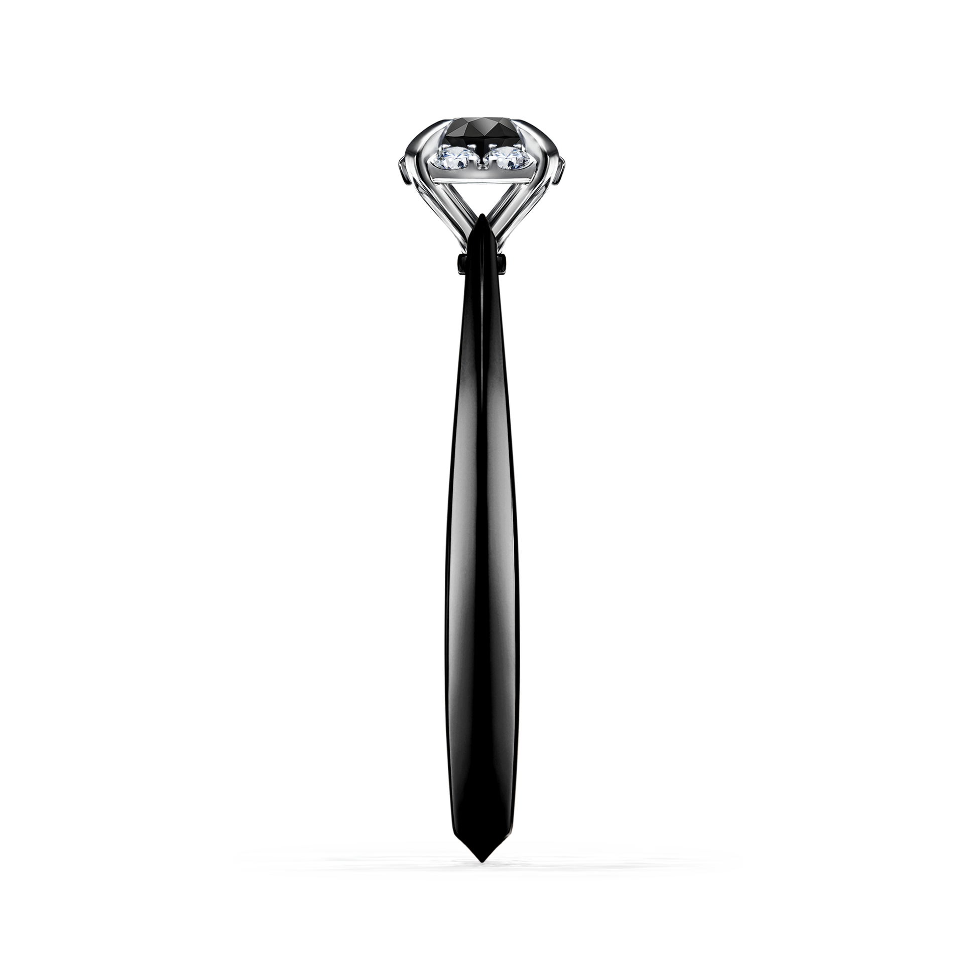 Pierścionek zaręczynowy My Beauty z czarnego złota z czarnym diamentem 0,14CT