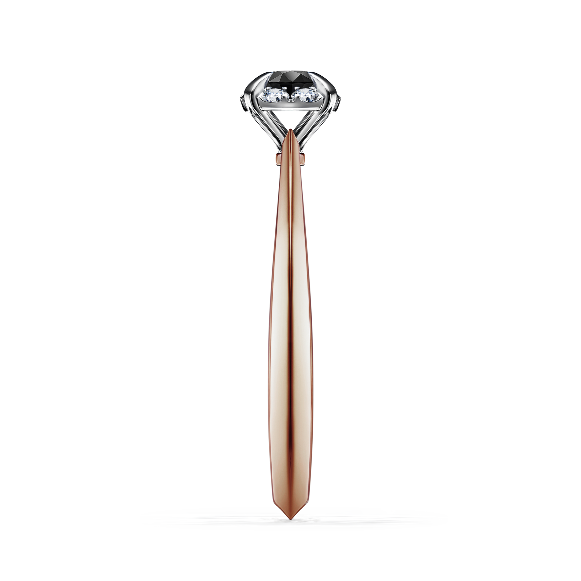 Pierścionek zaręczynowy My Beauty z różowego złota z czarnym diamentem 0,14CT