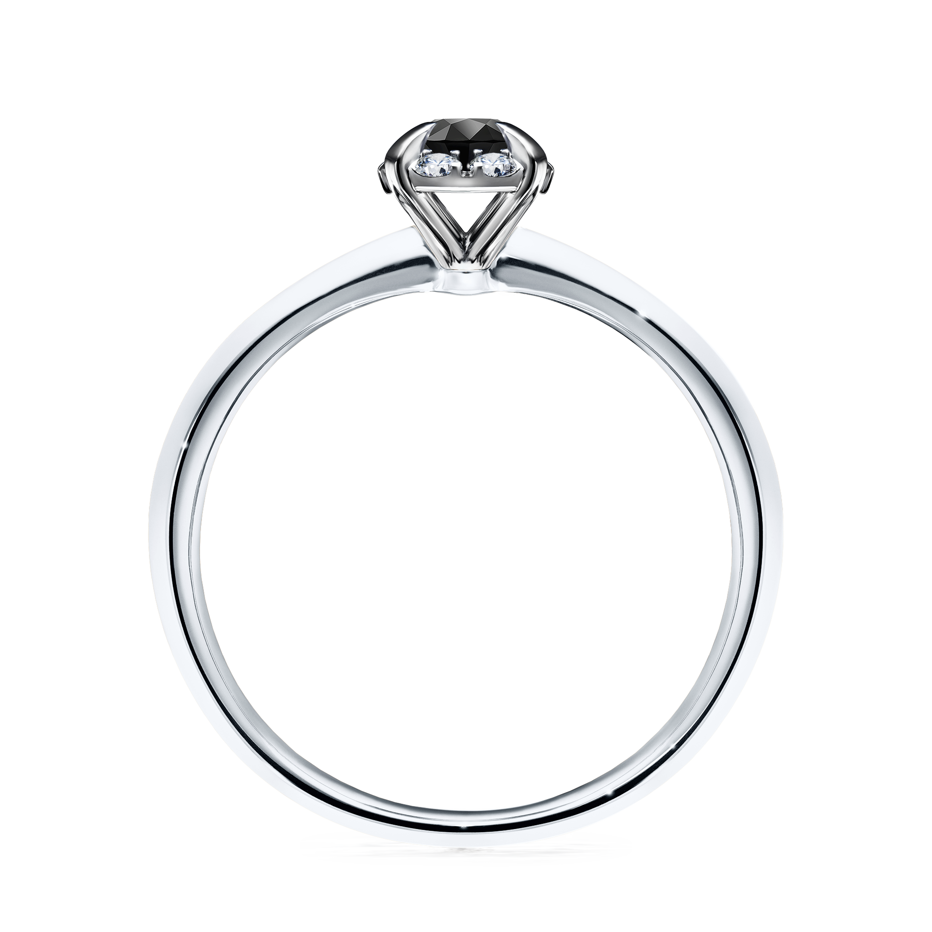 Pierścionek zaręczynowy My Beauty z białego złota z czarnym diamentem 0,33CT