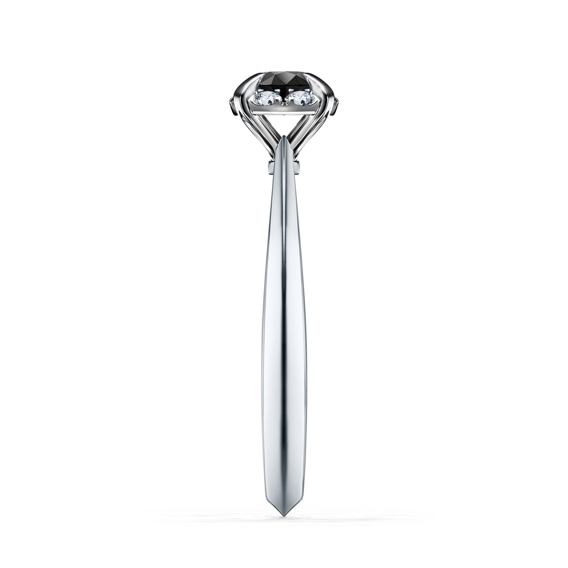 Pierścionek zaręczynowy My Beauty z białego złota z czarnym diamentem 0,33CT