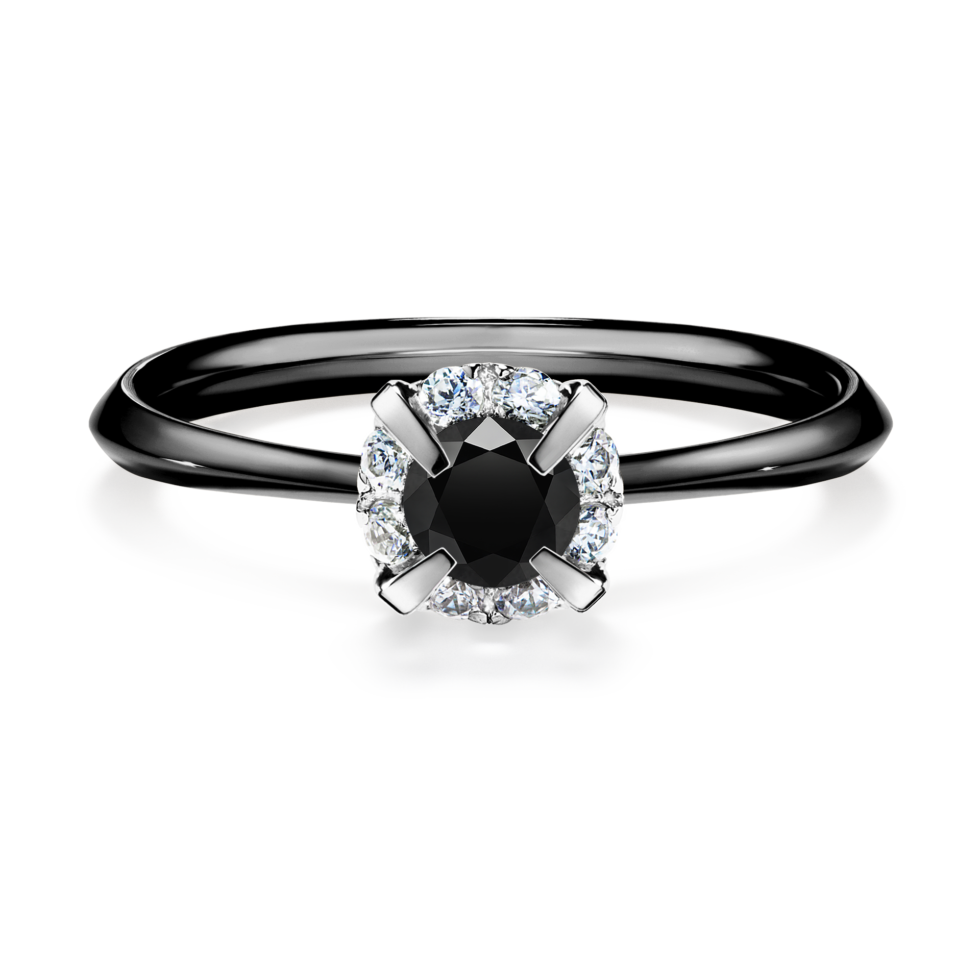 Pierścionek zaręczynowy My Beauty z czarnego złota z czarnym diamentem 0,33CT
