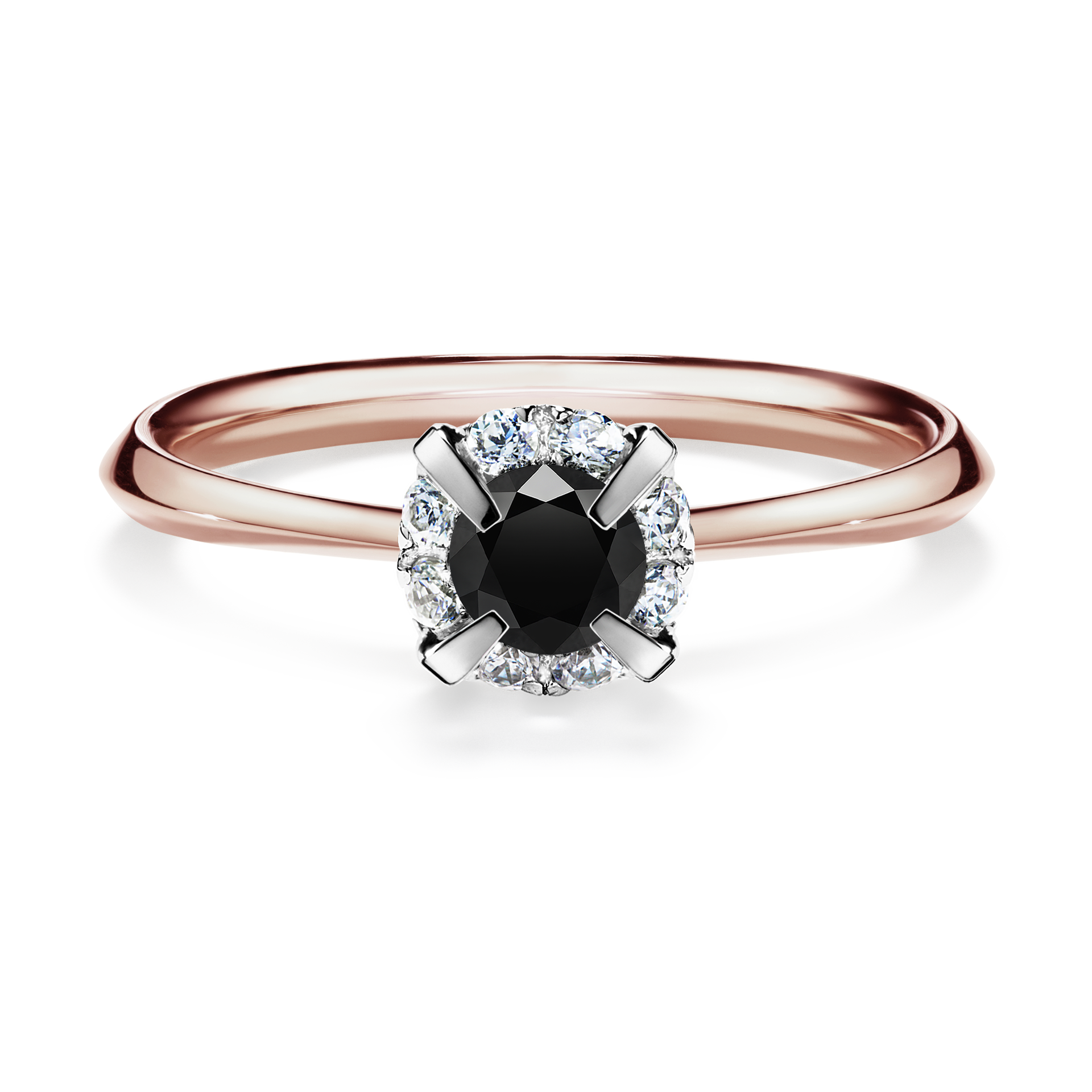 Pierścionek zaręczynowy My Beauty z różowego złota z czarnym diamentem 0,33CT