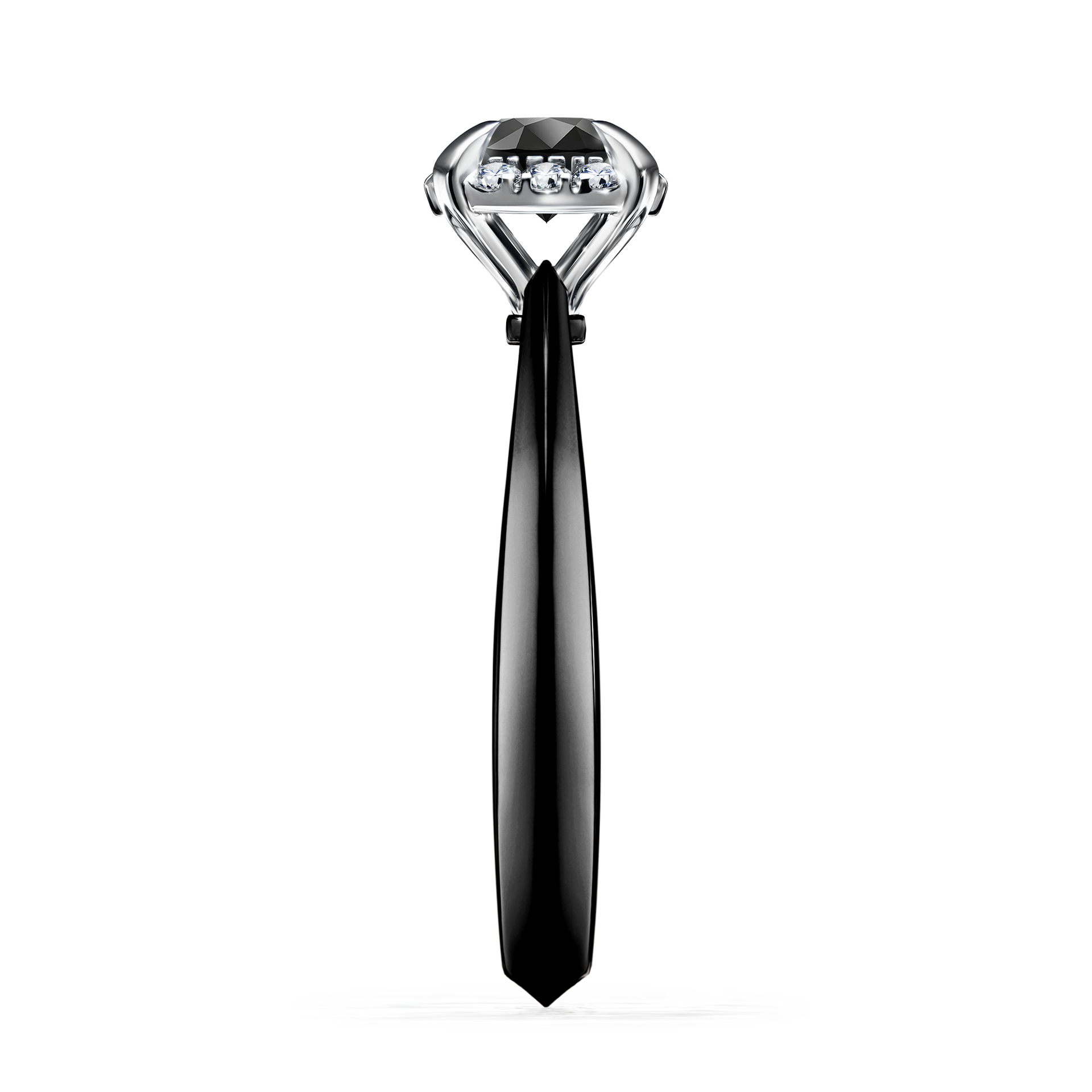 Pierścionek zaręczynowy My Beauty z czarnego złota z czarnym diamentem 0,62CT