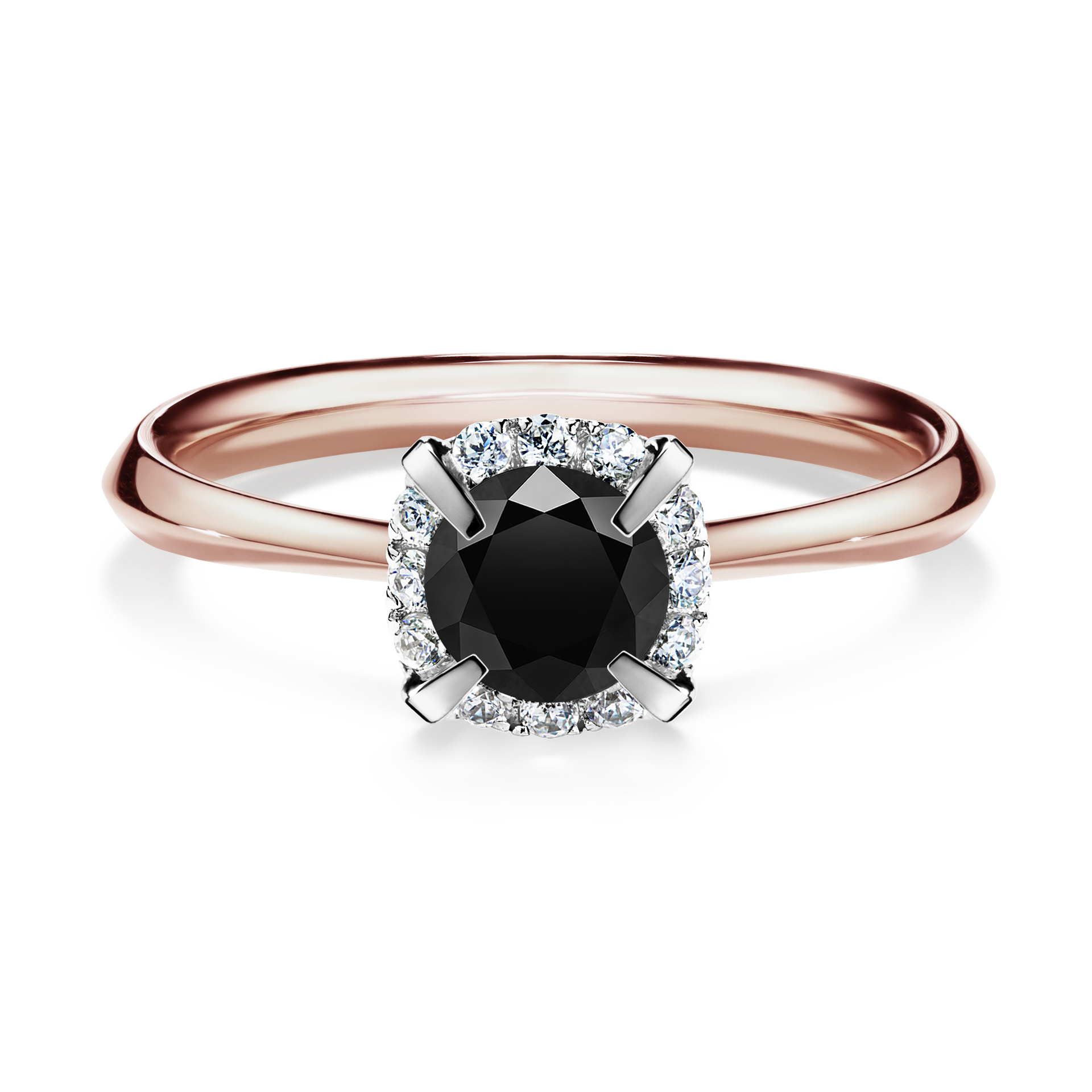 Pierścionek zaręczynowy My Beauty z różowego złota z czarnym diamentem 0,62CT