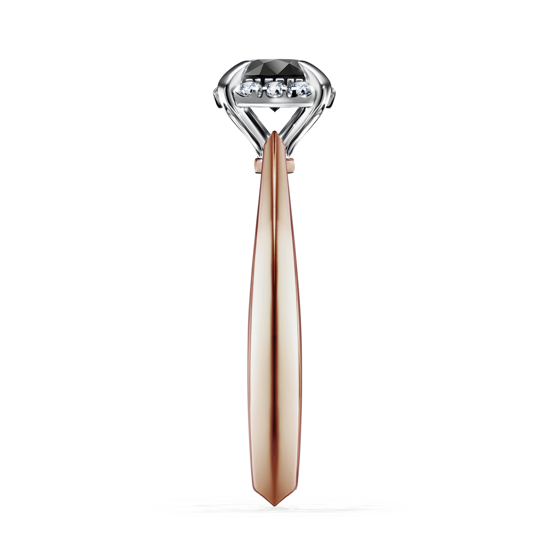 Pierścionek zaręczynowy My Beauty z różowego złota z czarnym diamentem 0,62CT