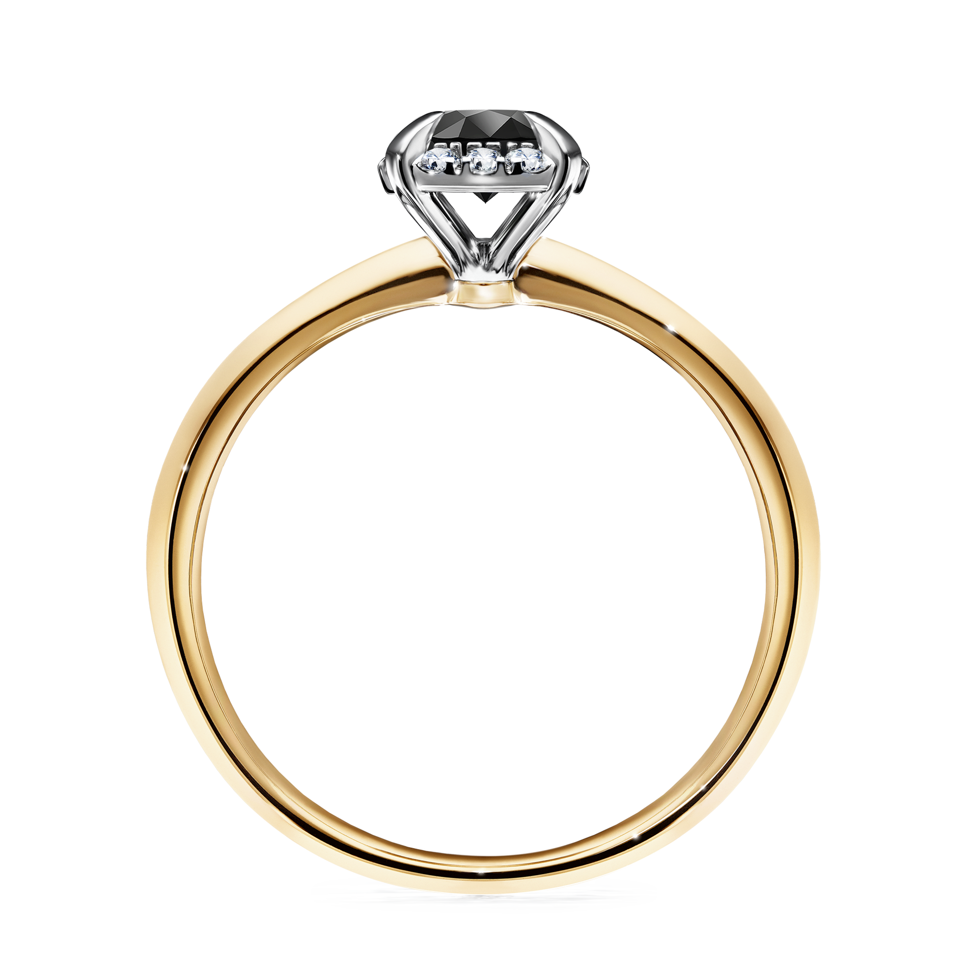 Pierścionek zaręczynowy My Beauty z żółtego złota z czarnym diamentem 0,62CT