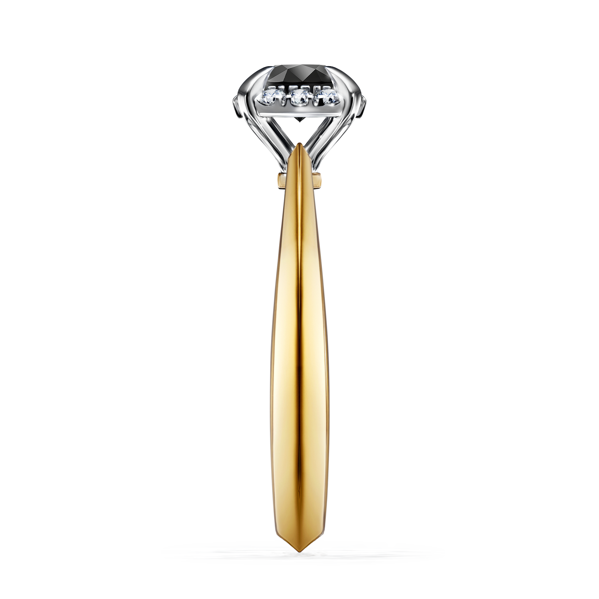 Pierścionek zaręczynowy My Beauty z żółtego złota z czarnym diamentem 0,62CT
