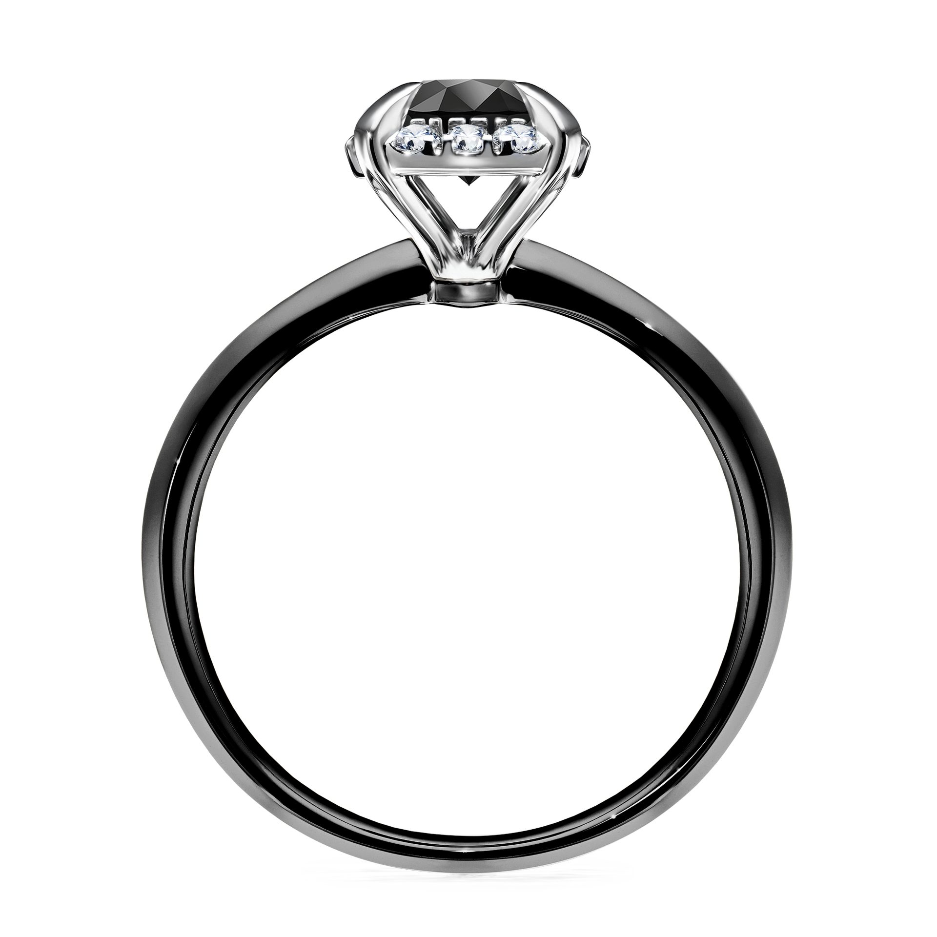 Pierścionek zaręczynowy My Beauty z czarnego złota z czarnym diamentem 0,98CT