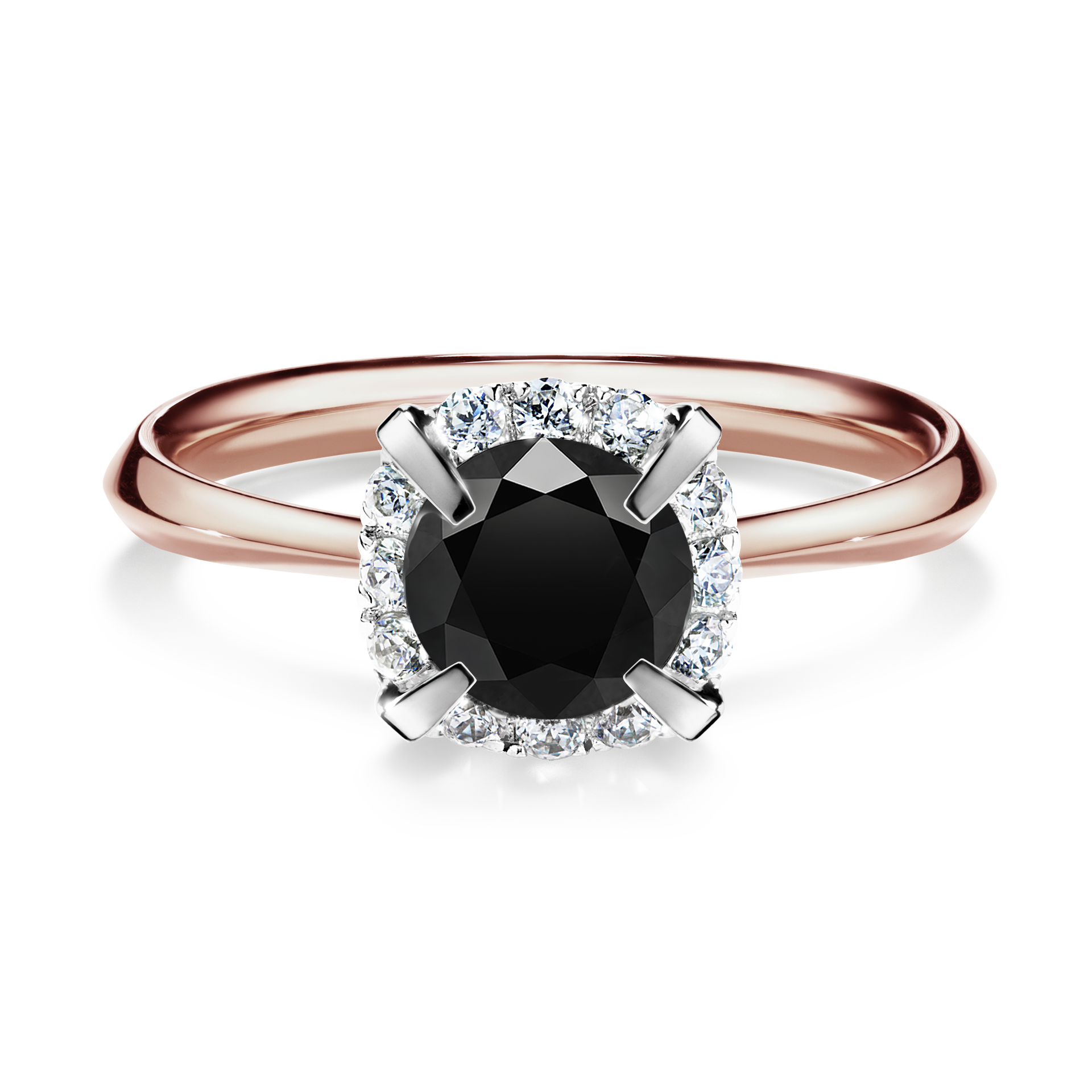 Pierścionek zaręczynowy My Beauty z różowego złota z czarnym diamentem 0,98CT