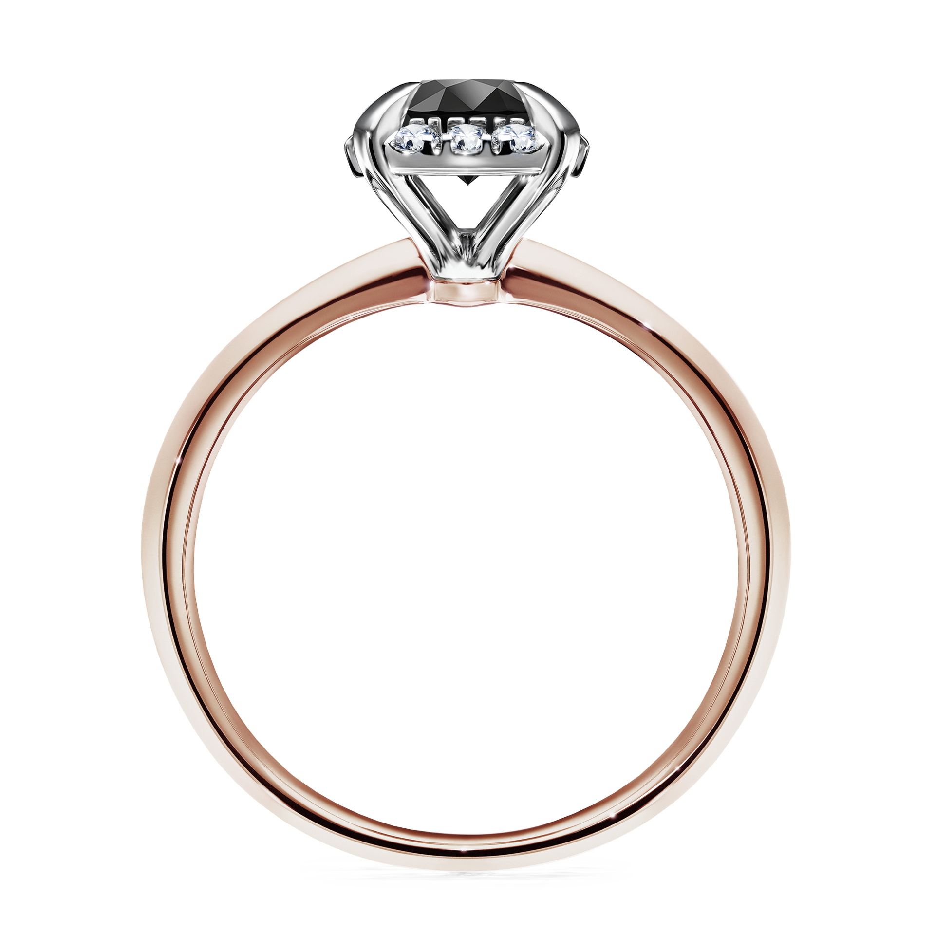 Pierścionek zaręczynowy My Beauty z różowego złota z czarnym diamentem 0,98CT