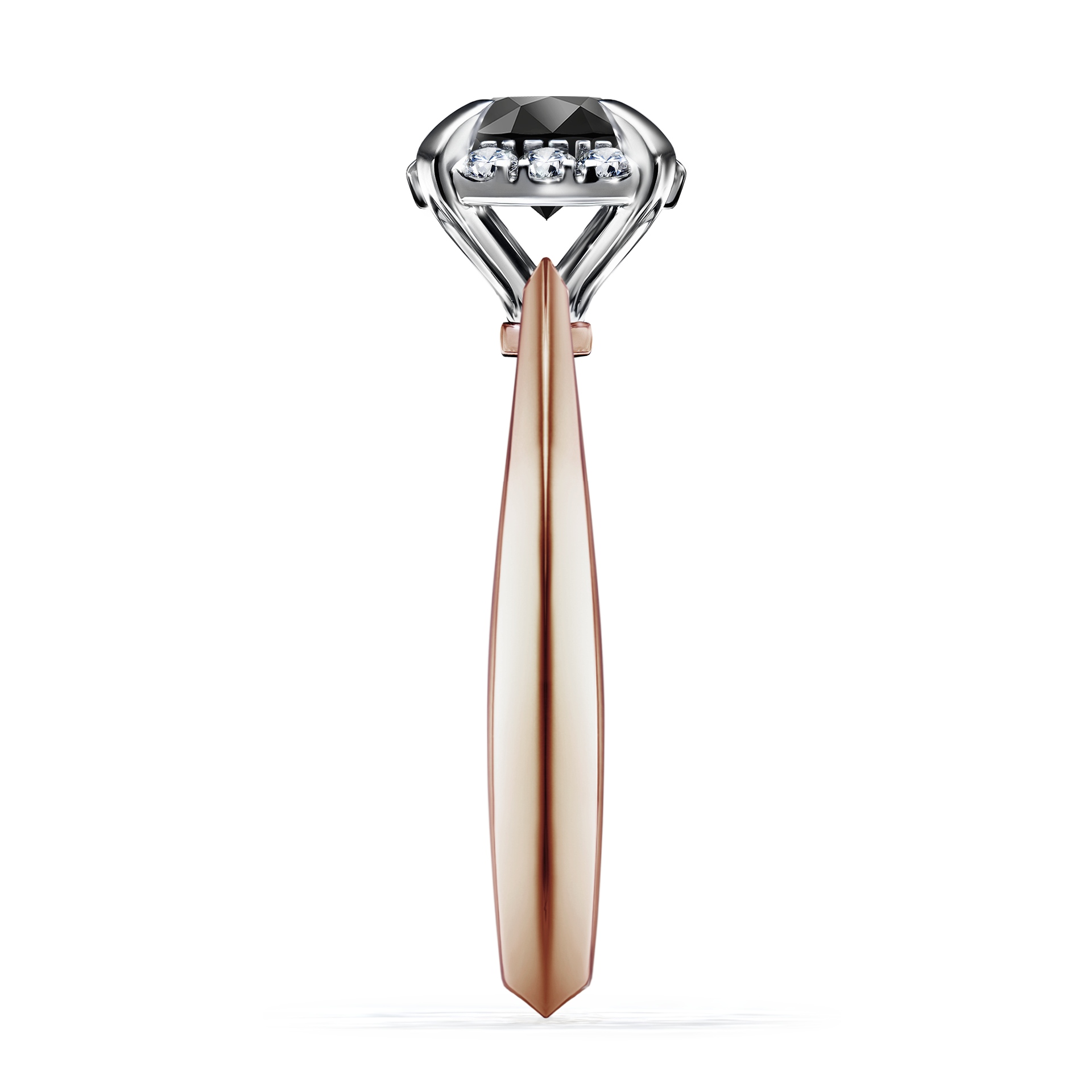 Pierścionek zaręczynowy My Beauty z różowego złota z czarnym diamentem 0,98CT