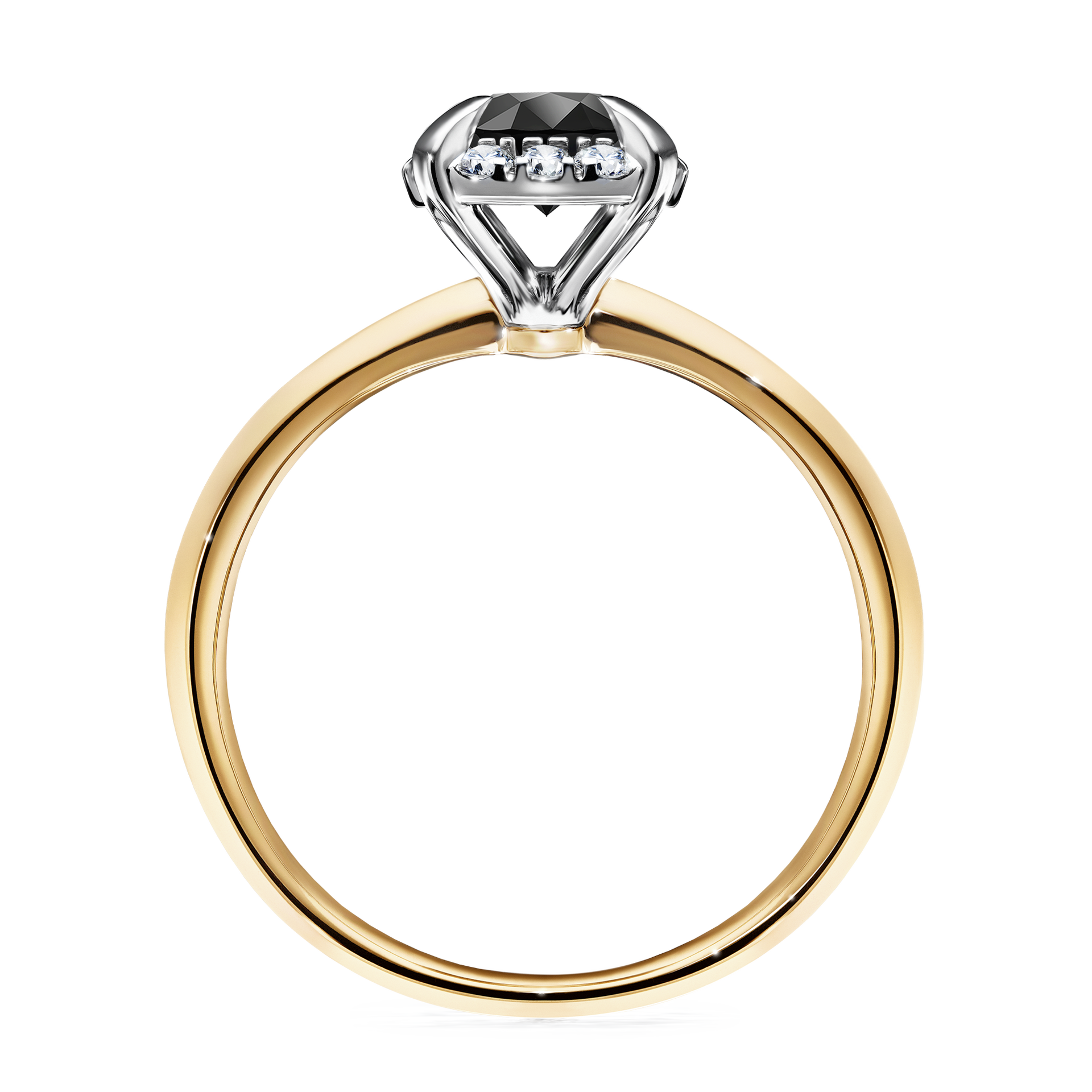 Pierścionek zaręczynowy My Beauty z żółtego złota z czarnym diamentem 0,98CT