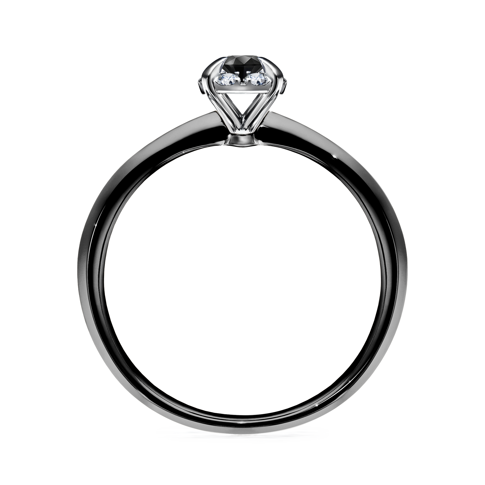 Pierścionek zaręczynowy My Beauty z czarnego złota z czarnym diamentem 0,14CT