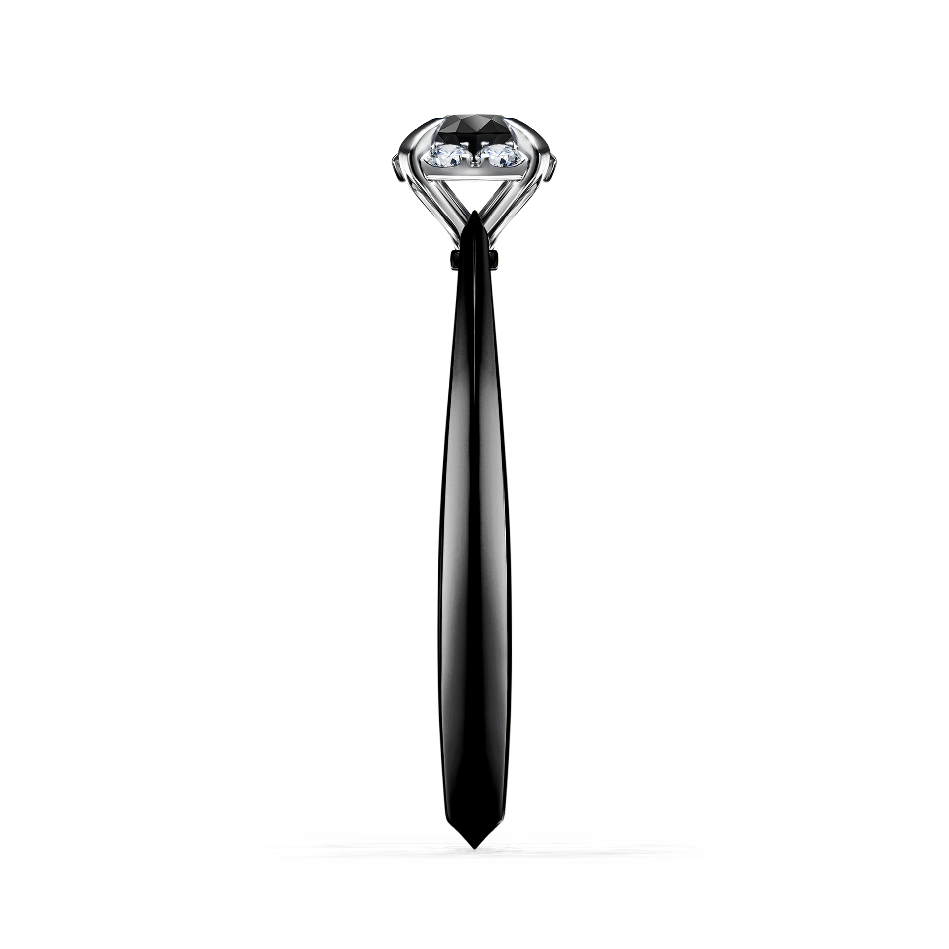 Pierścionek zaręczynowy My Beauty z czarnego złota z czarnym diamentem 0,14CT