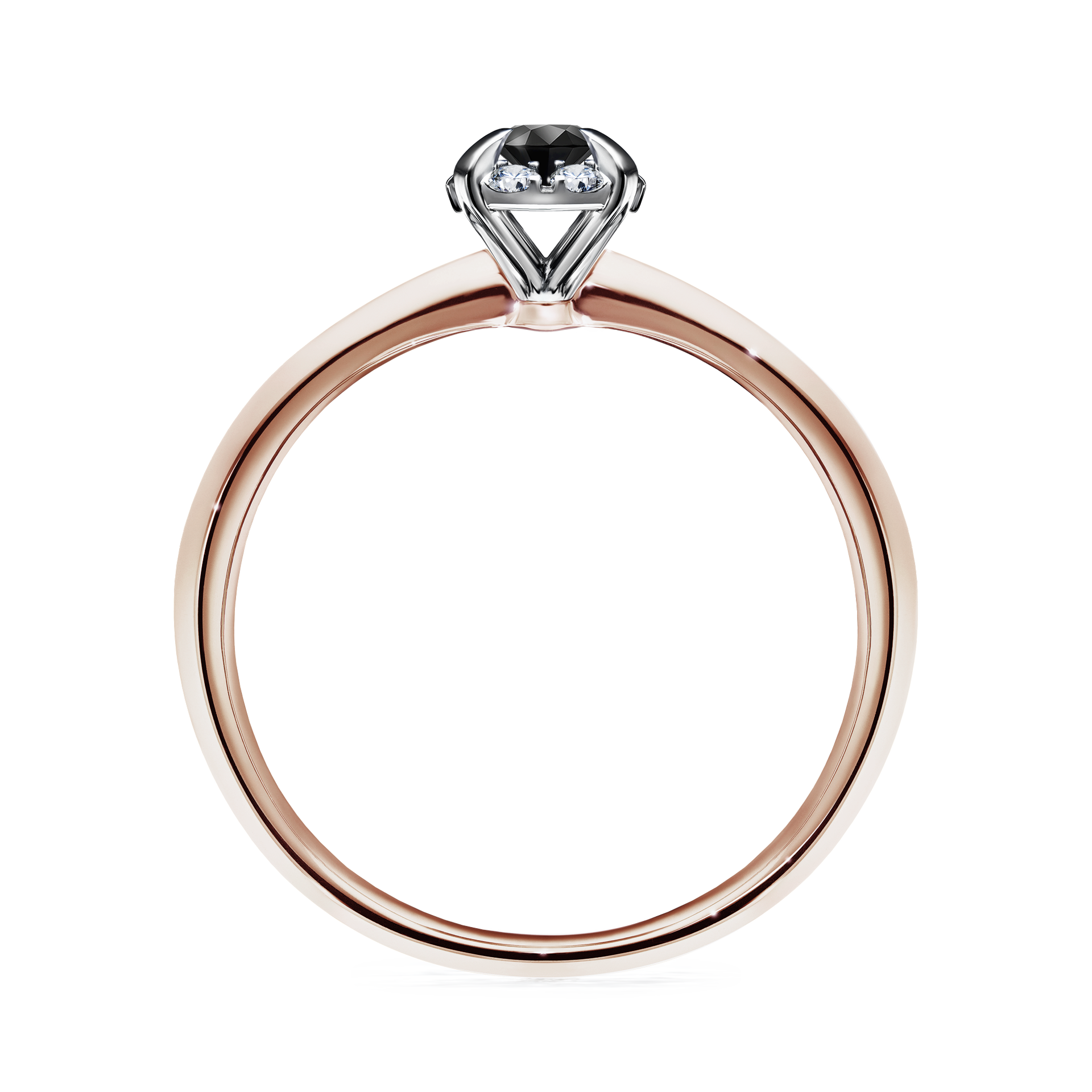 Pierścionek zaręczynowy My Beauty z różowego złota z czarnym diamentem 0,14CT