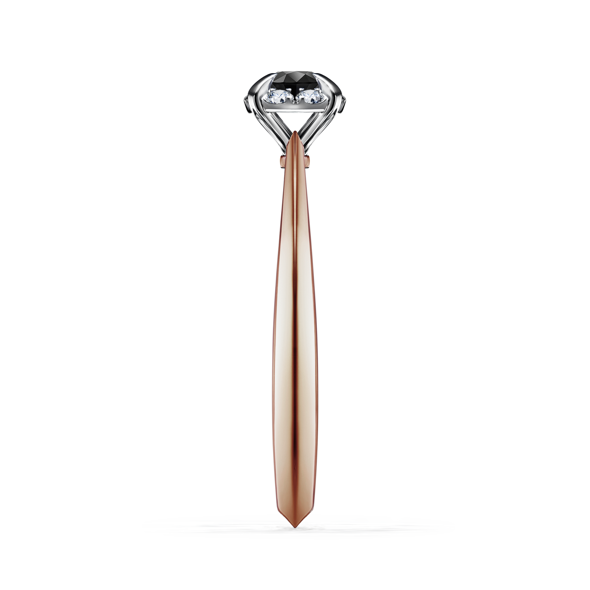 Pierścionek zaręczynowy My Beauty z różowego złota z czarnym diamentem 0,14CT